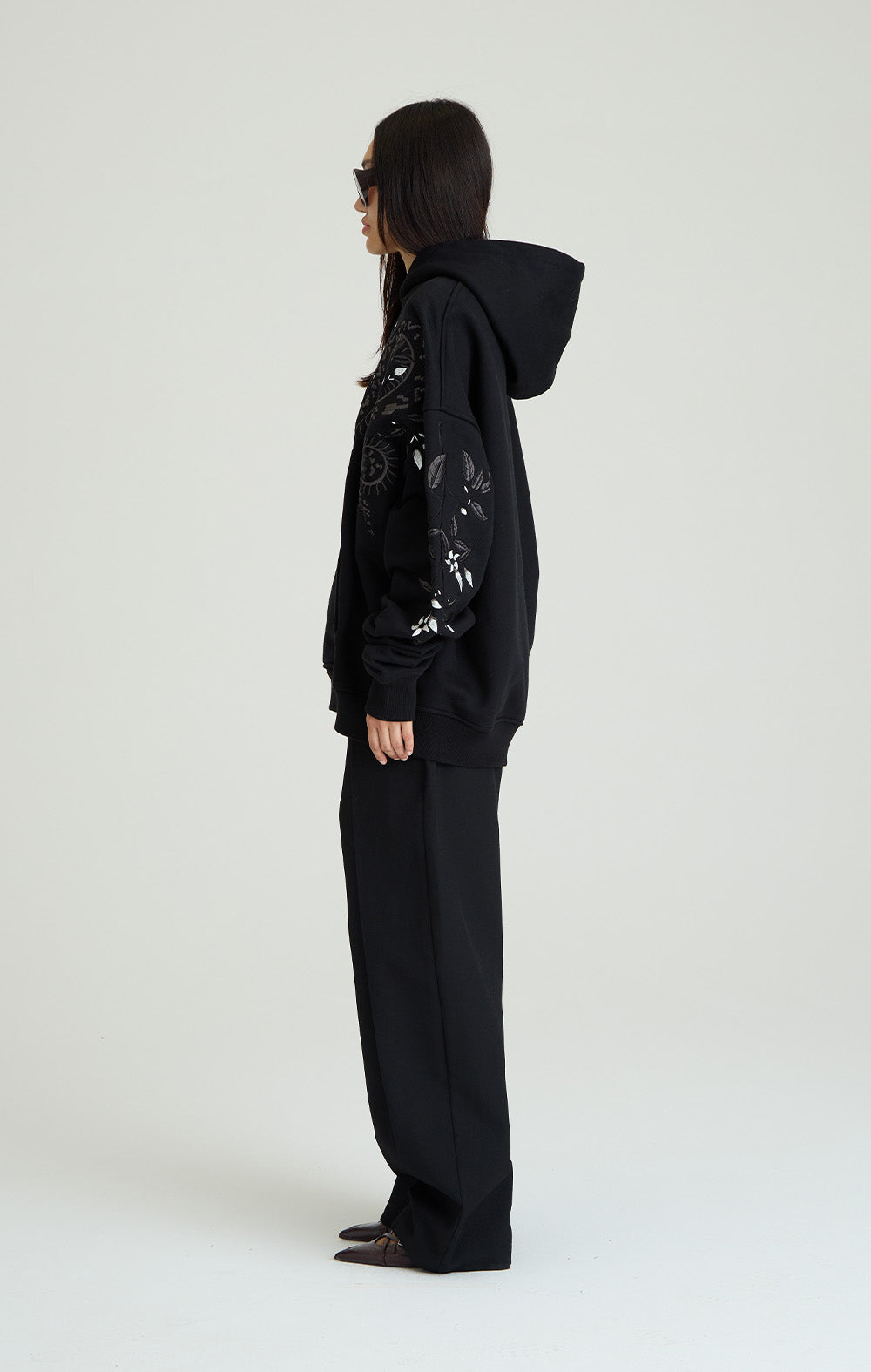 Night Python Embroidered Hoodie