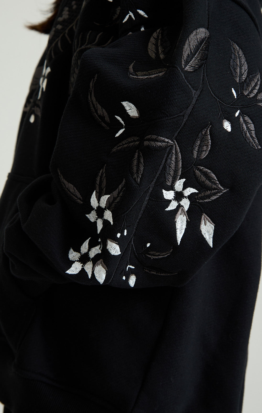 Night Python Embroidered Hoodie