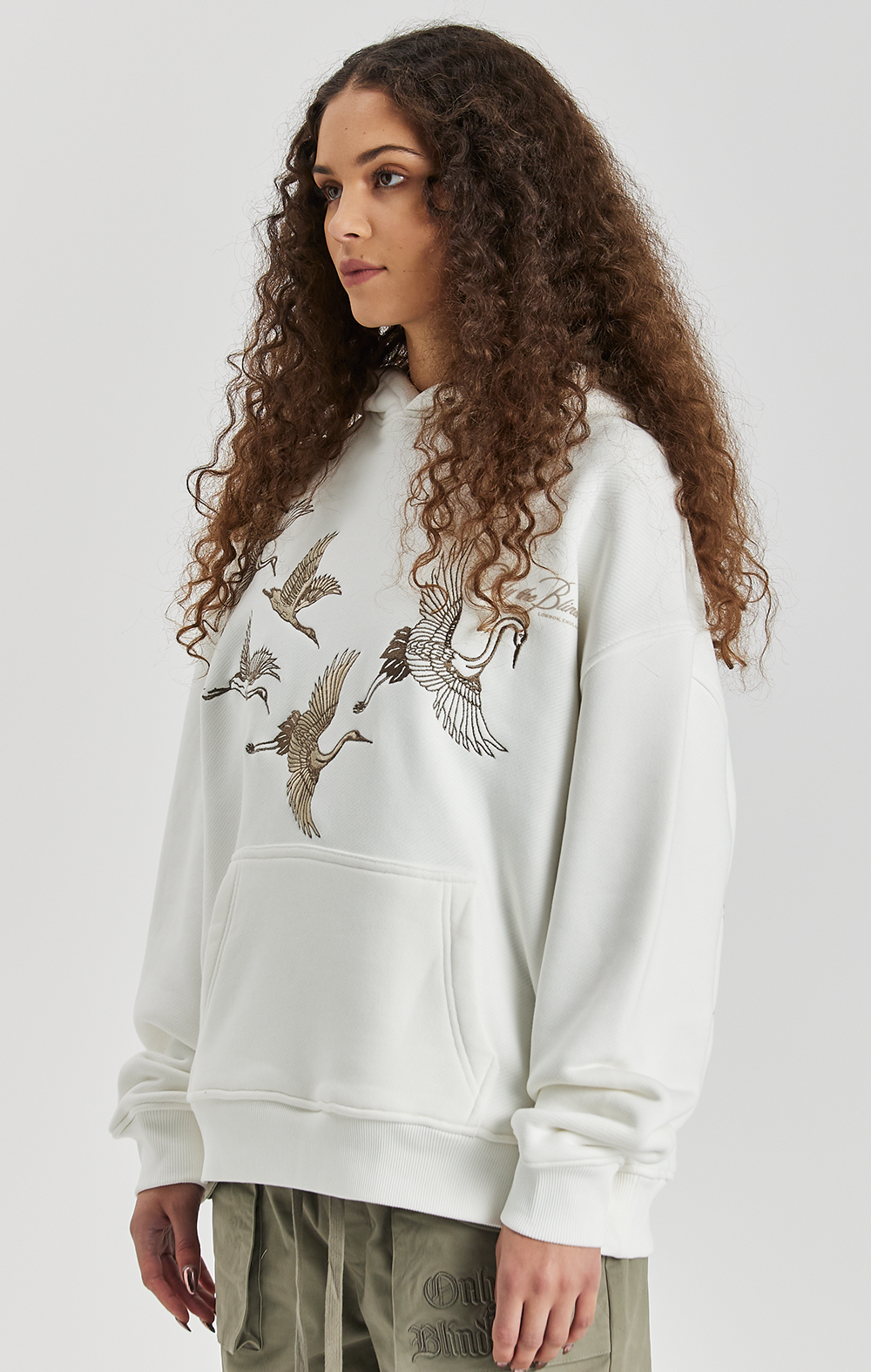 Vintage White Crane Hood - ONLY THE BLIND™
