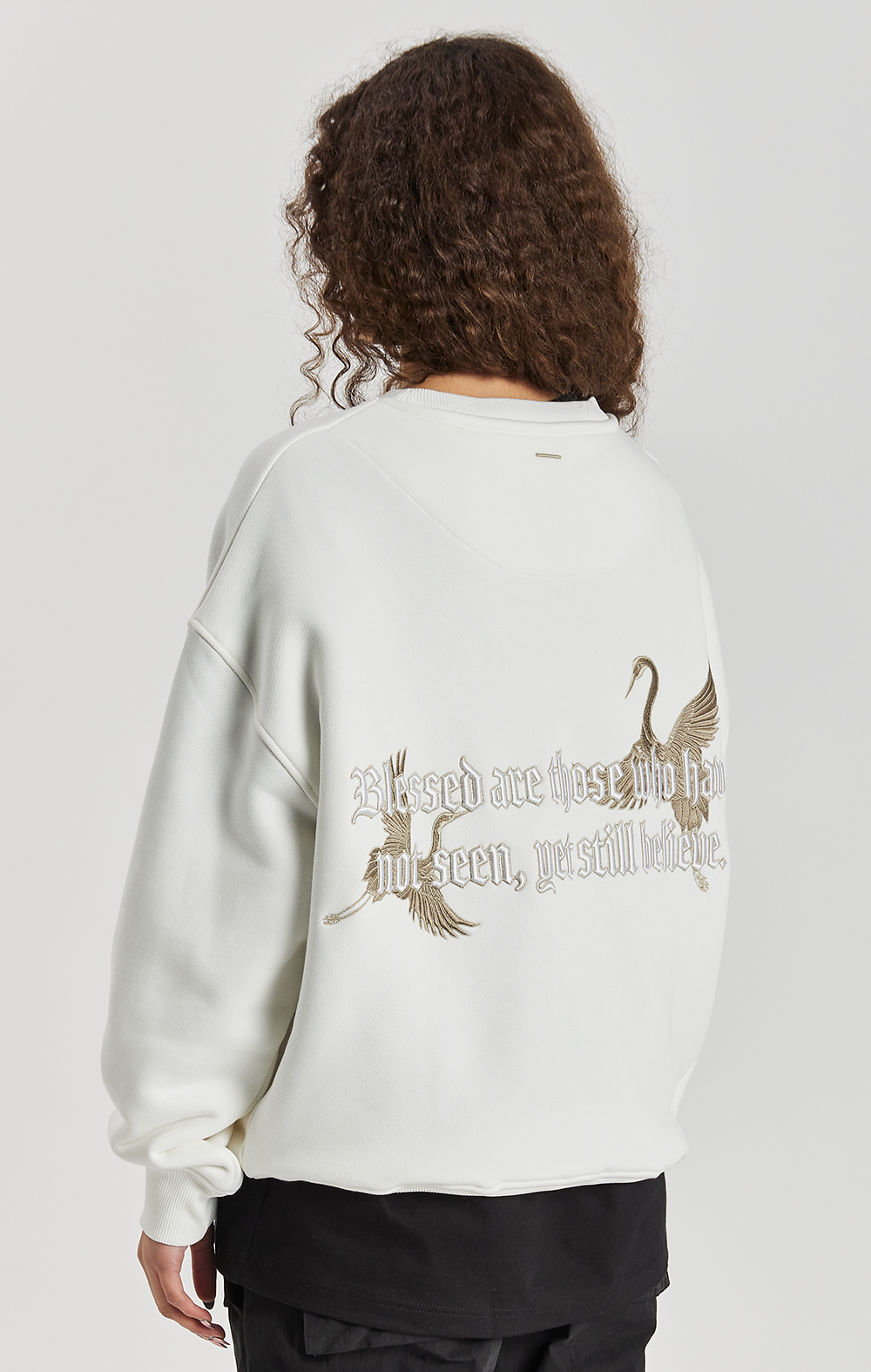 Vintage White Statement Crew Sweatshirt - ONLY THE BLIND™