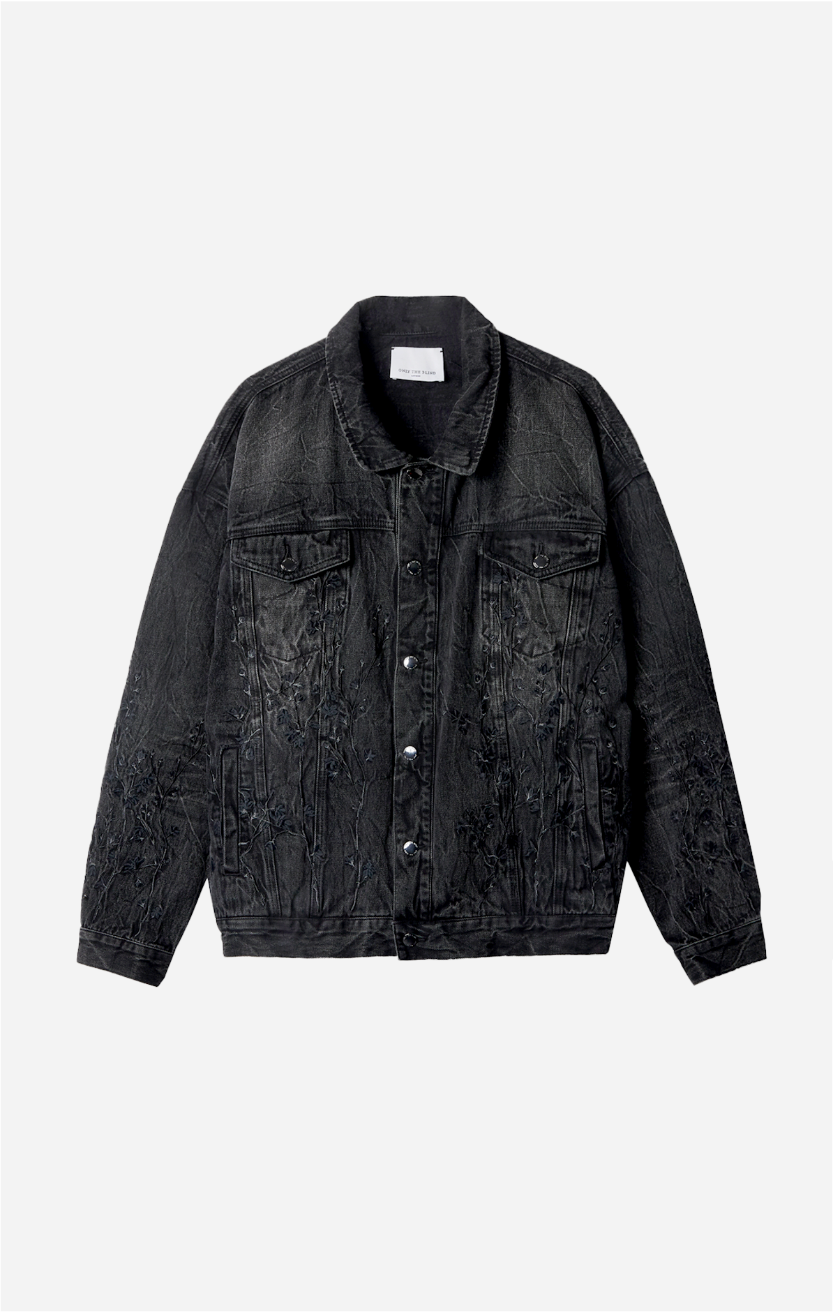 Black acid wash denim jacket hot sale