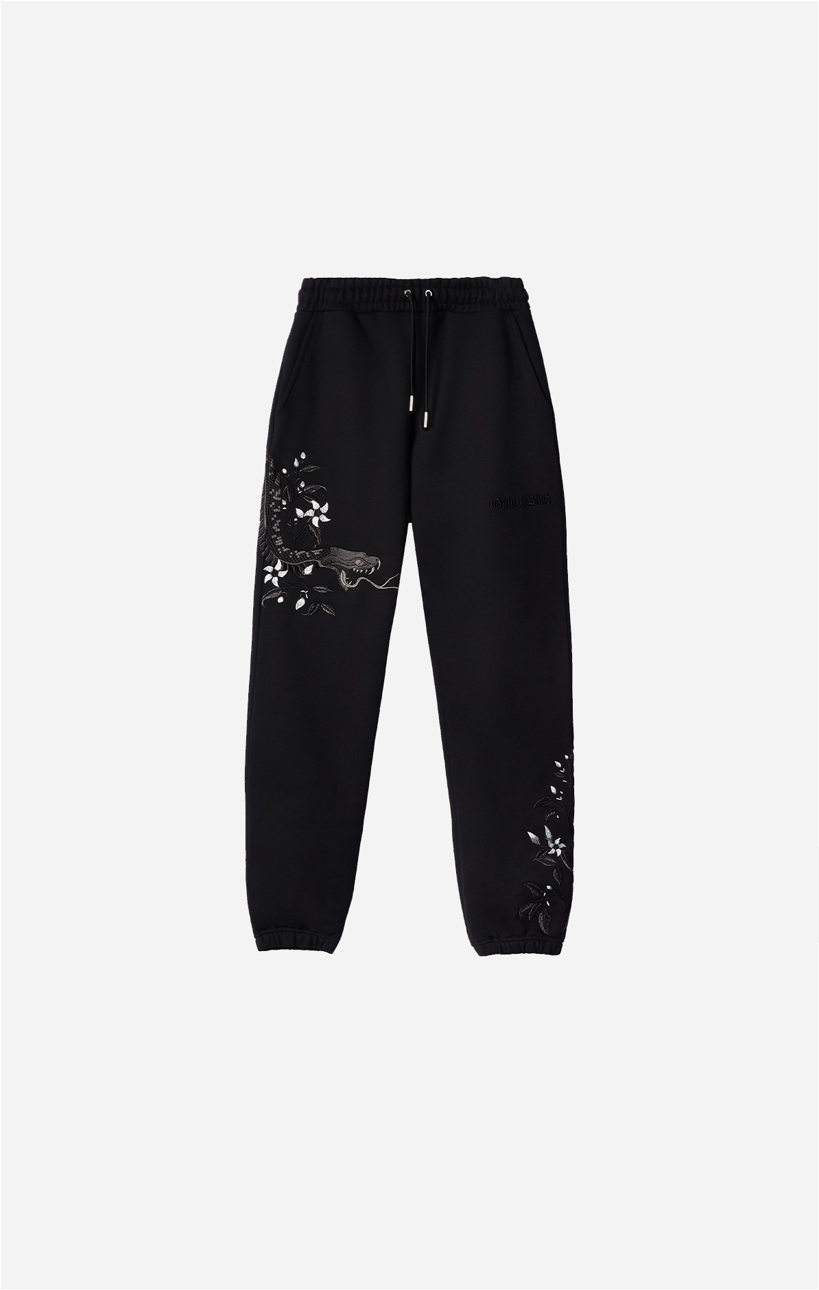 Night Python Embroidered Sweatpants