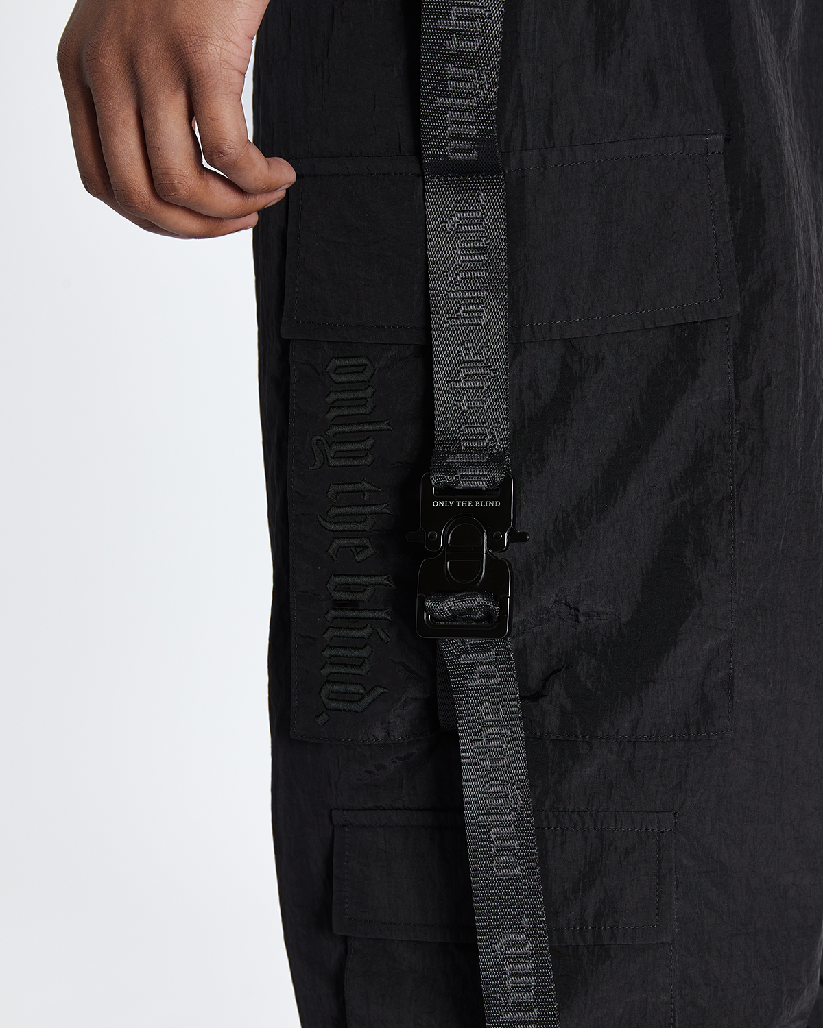 Black Nylon Cargos