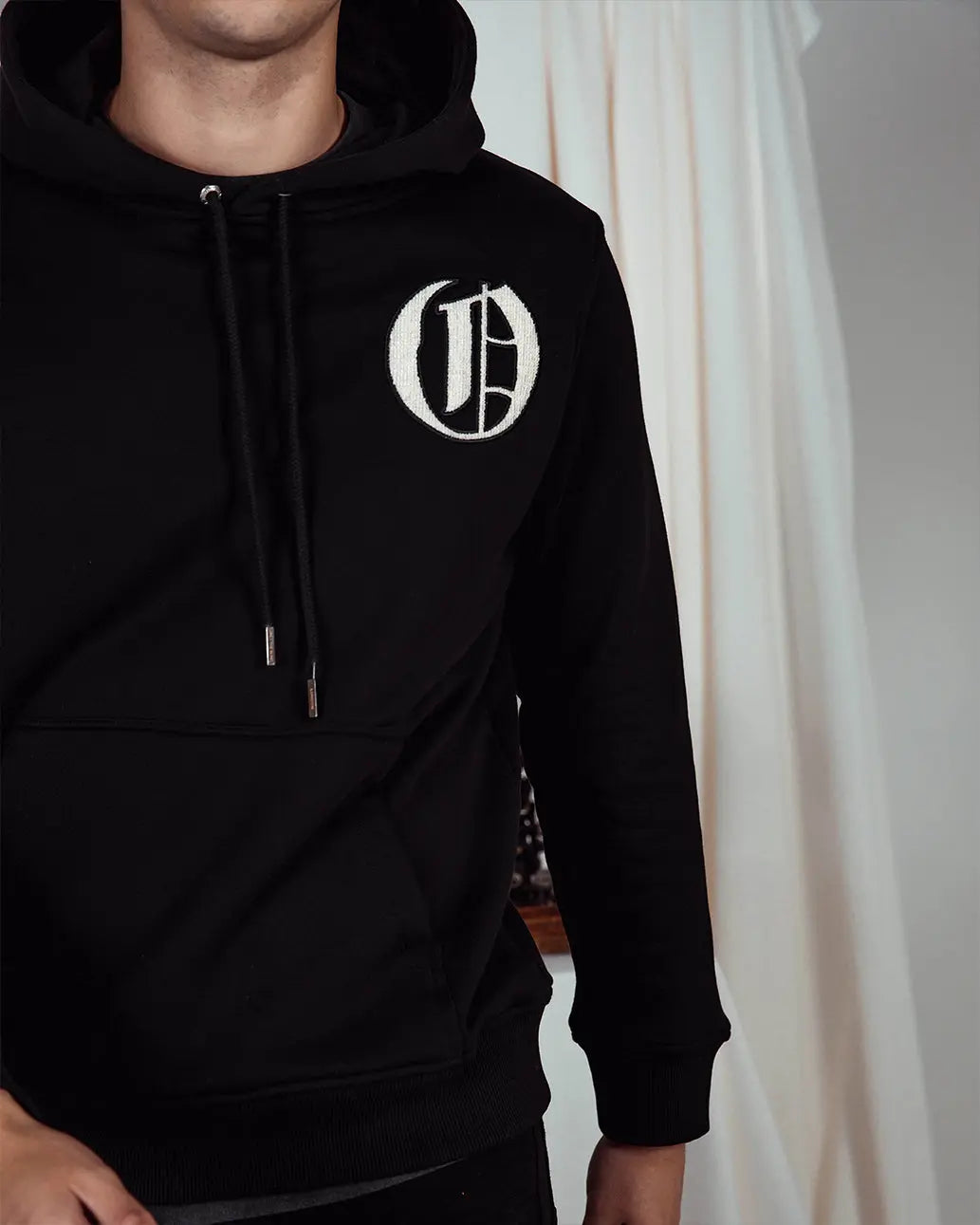 Black Crew Logo Appliqué Sweatshirt