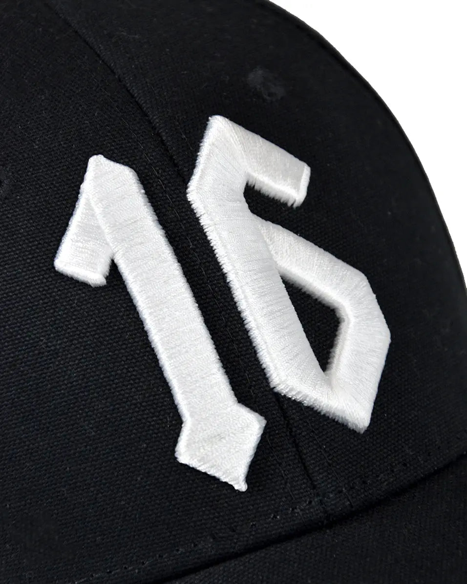 Black '16' Baseball Cap