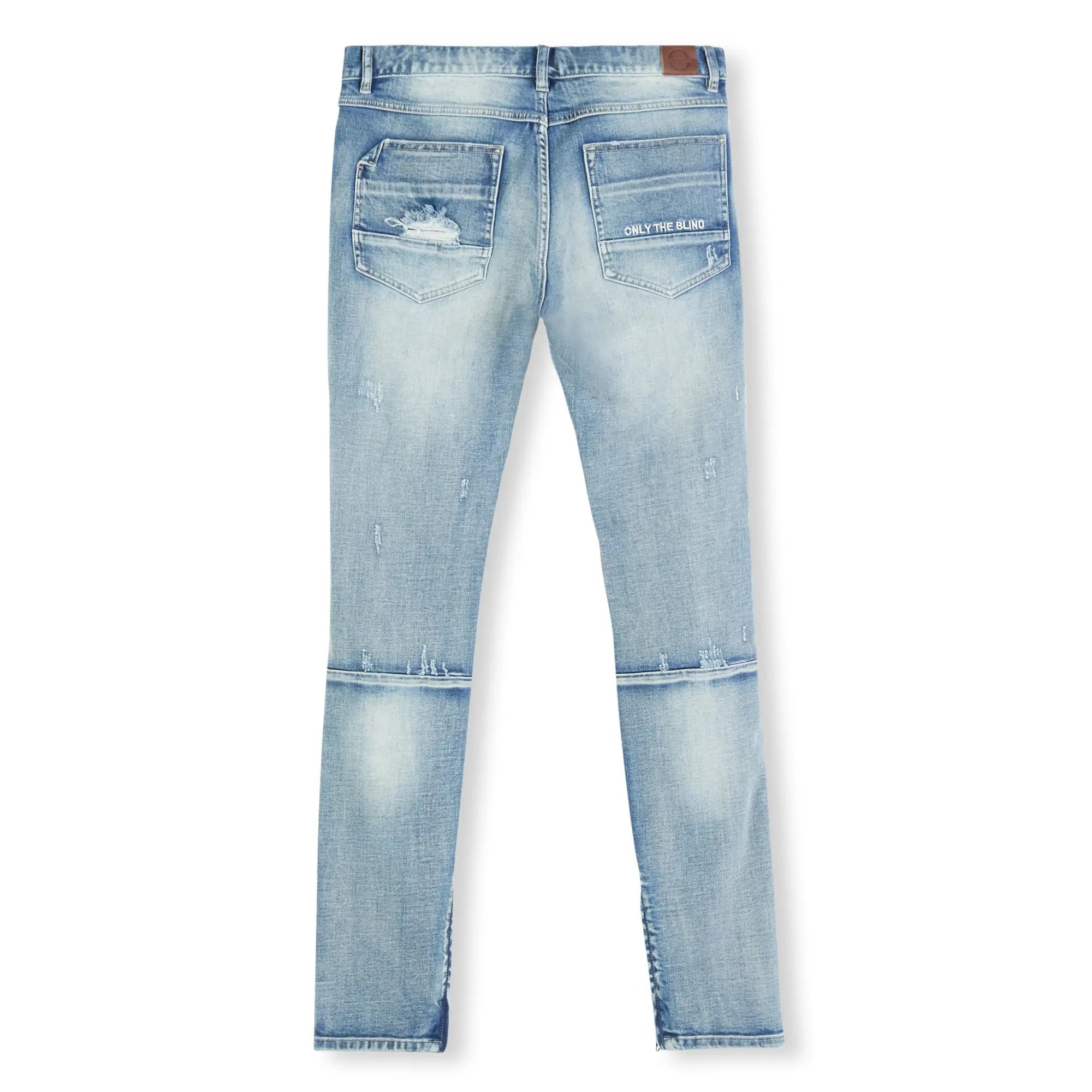 Blue Light Distressed Panel Denim - ONLY THE BLIND™