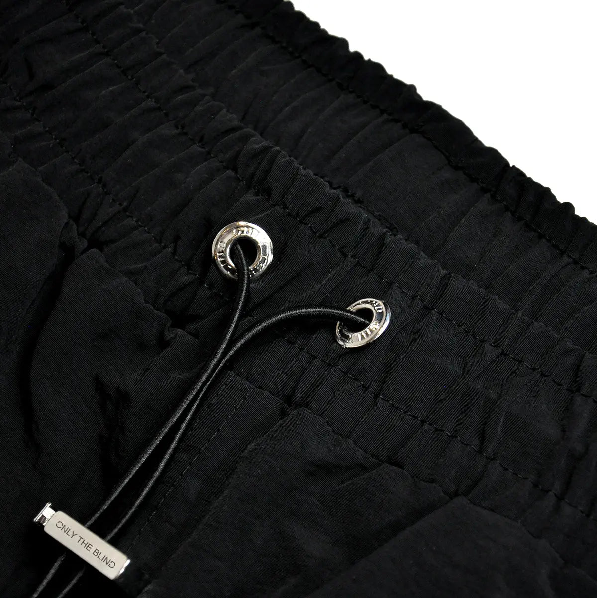 Black Textured Nylon Joggers