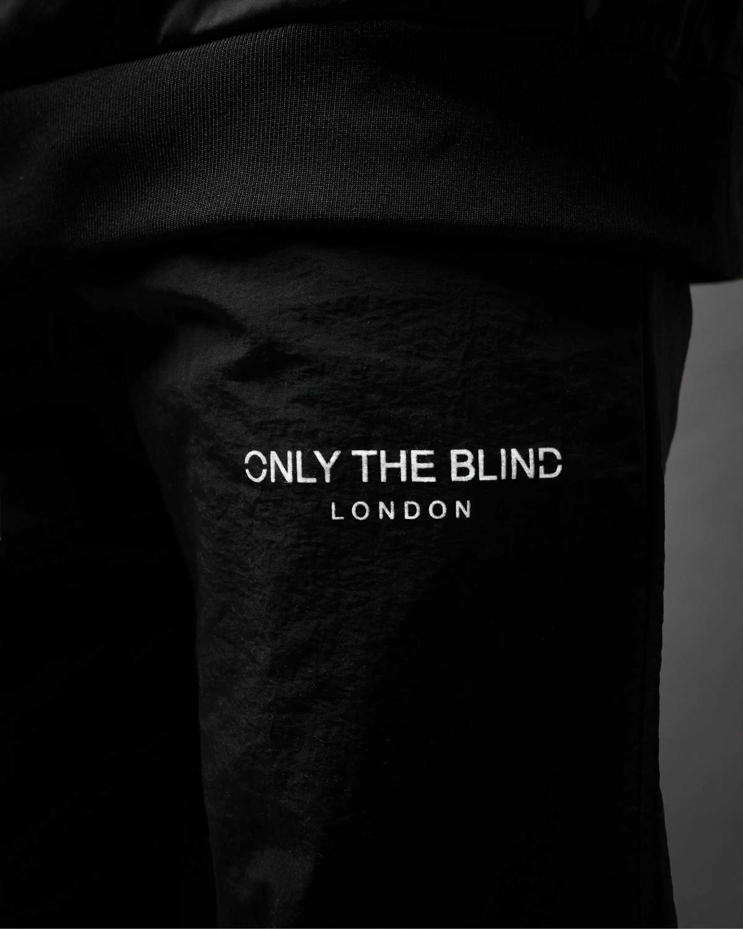 Black Textured Nylon Joggers