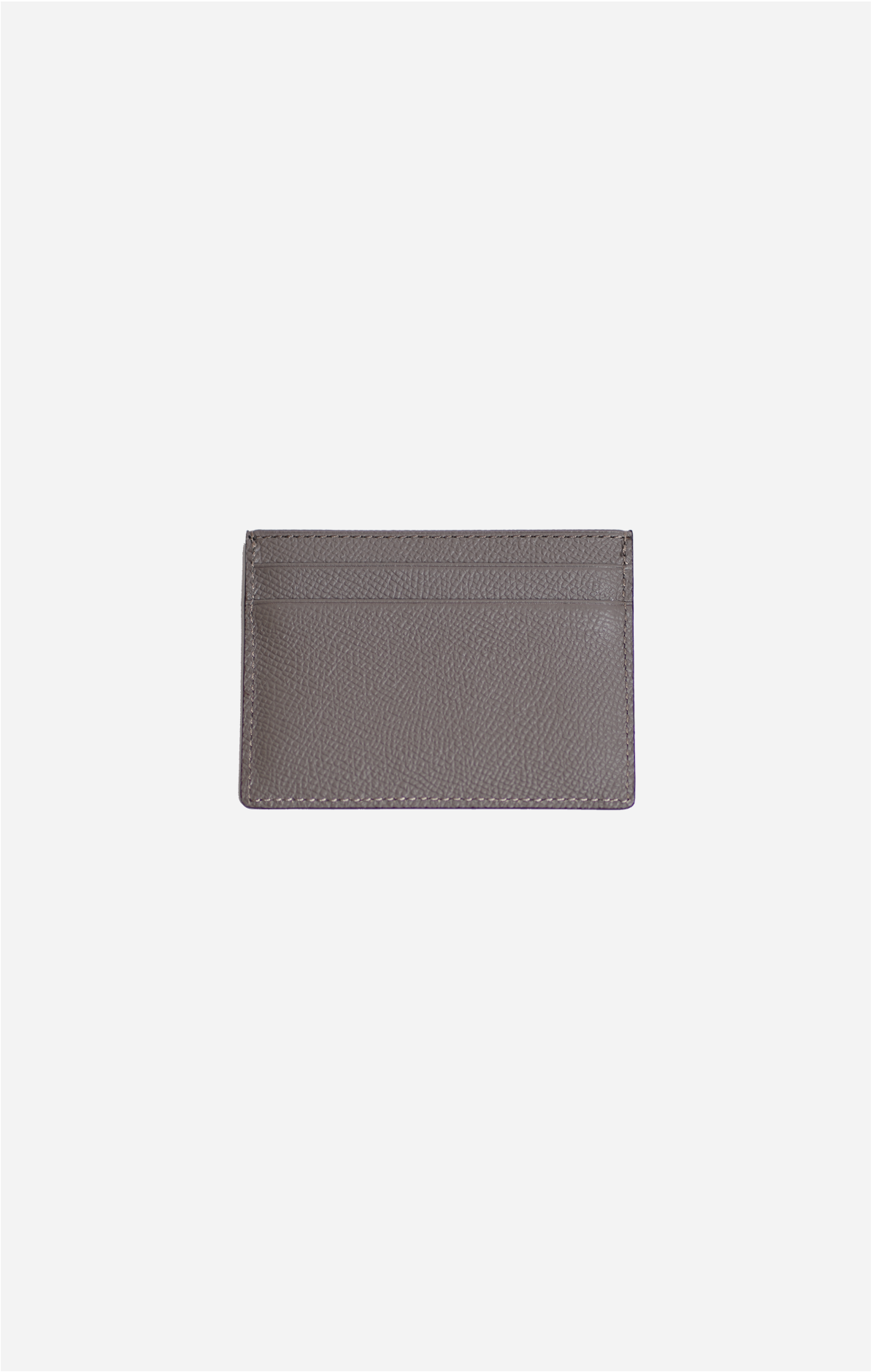 Epsom Leather Debossed Card Holder - Stone