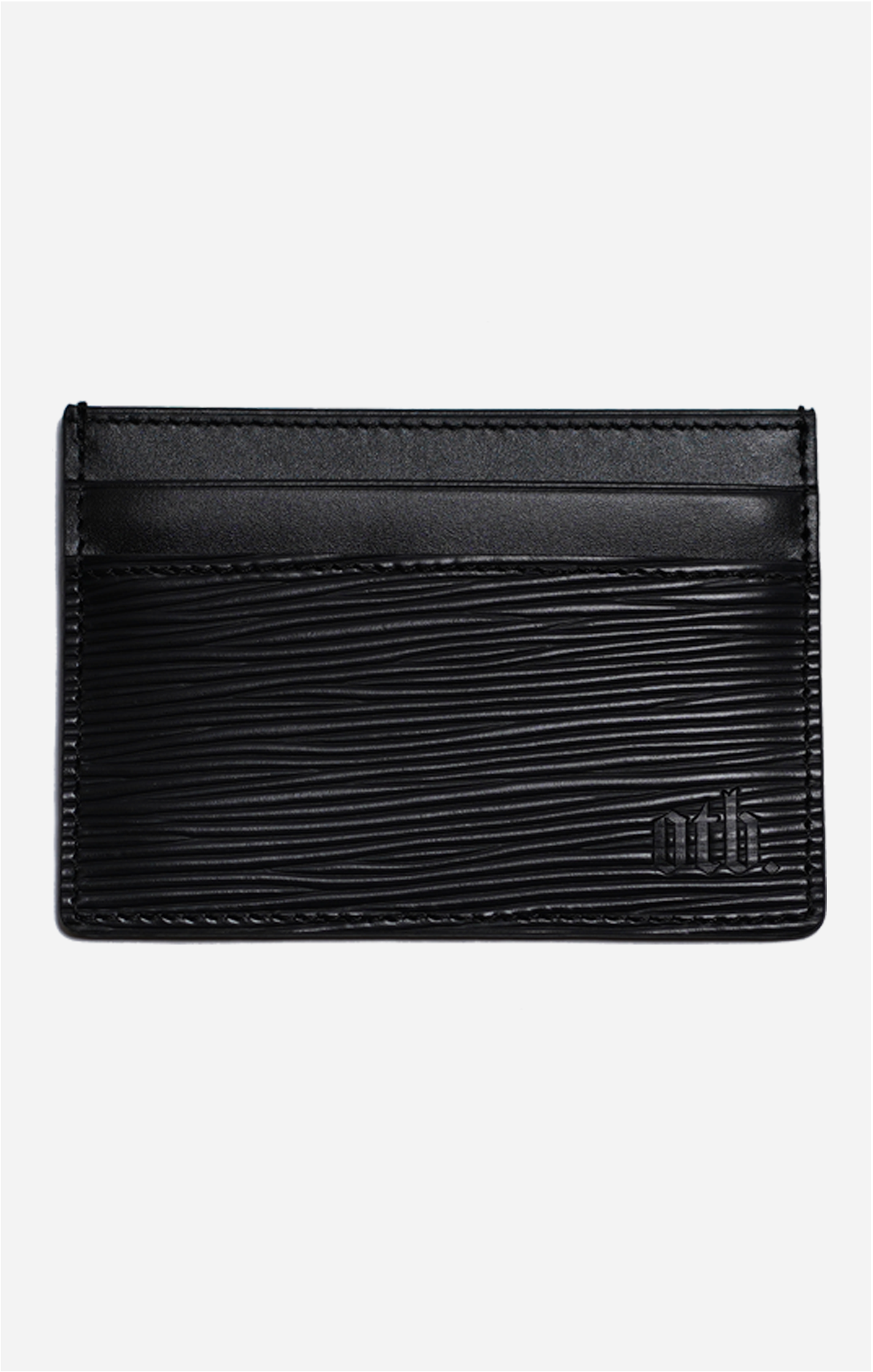 EPI Leather Debossed Card Holder - Black