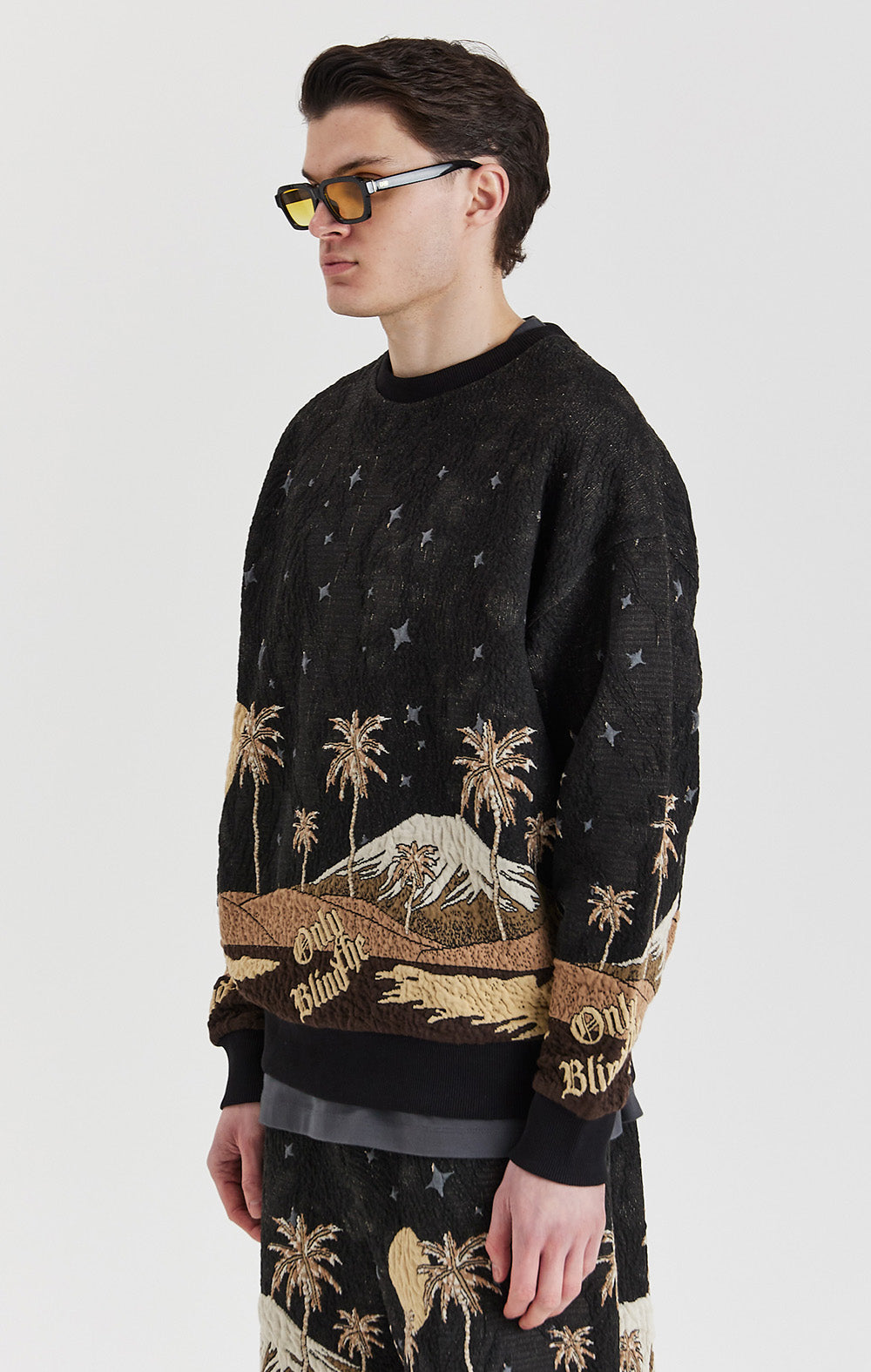 Sepia Mountain Jacquard Sweatshirt