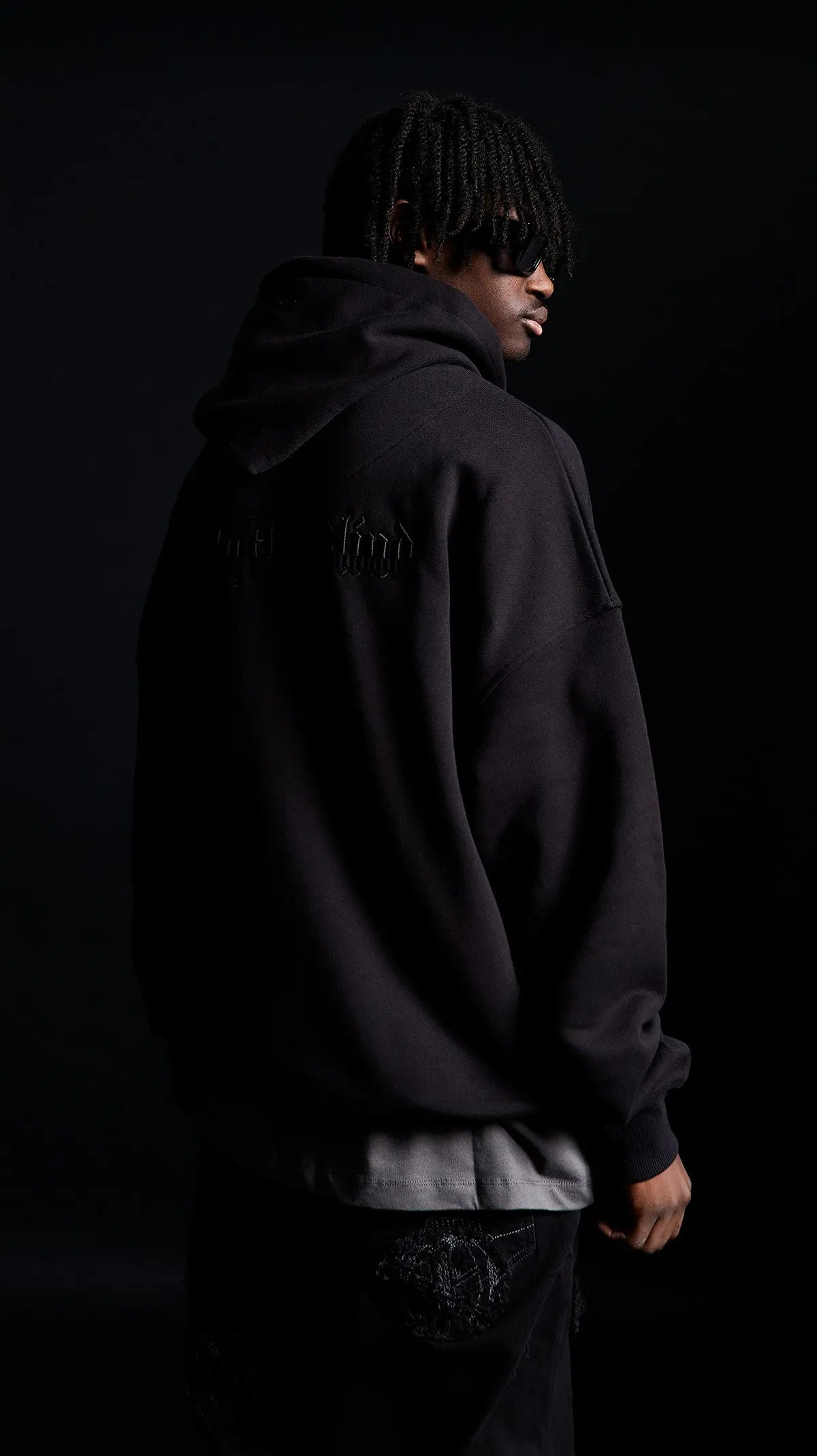 Black Split Statement Hoodie