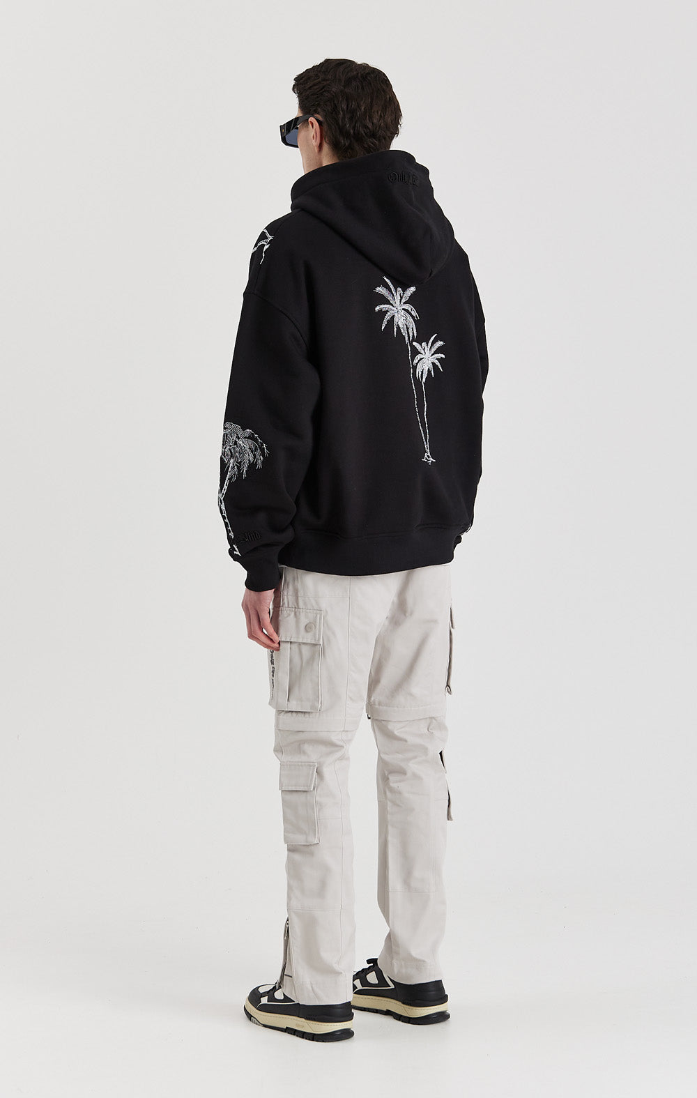 Black Mono Palm Hoodie