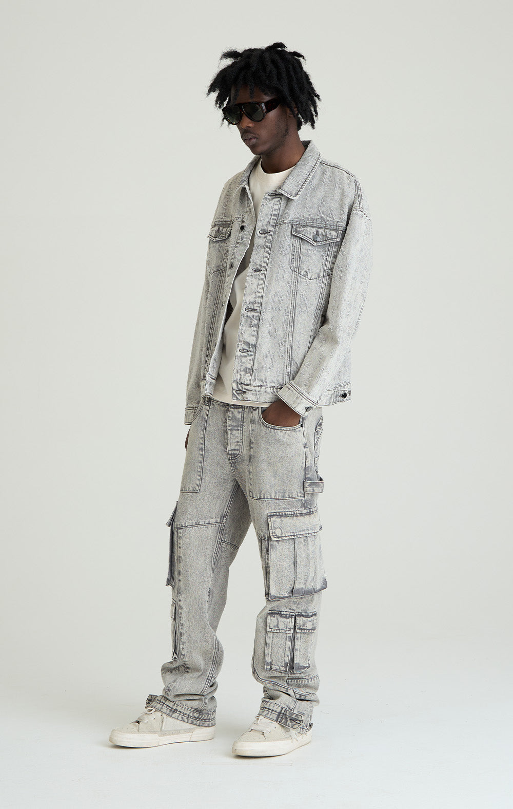 ONLY THE BLIND - GREY ECLIPSE DENIM JACKET