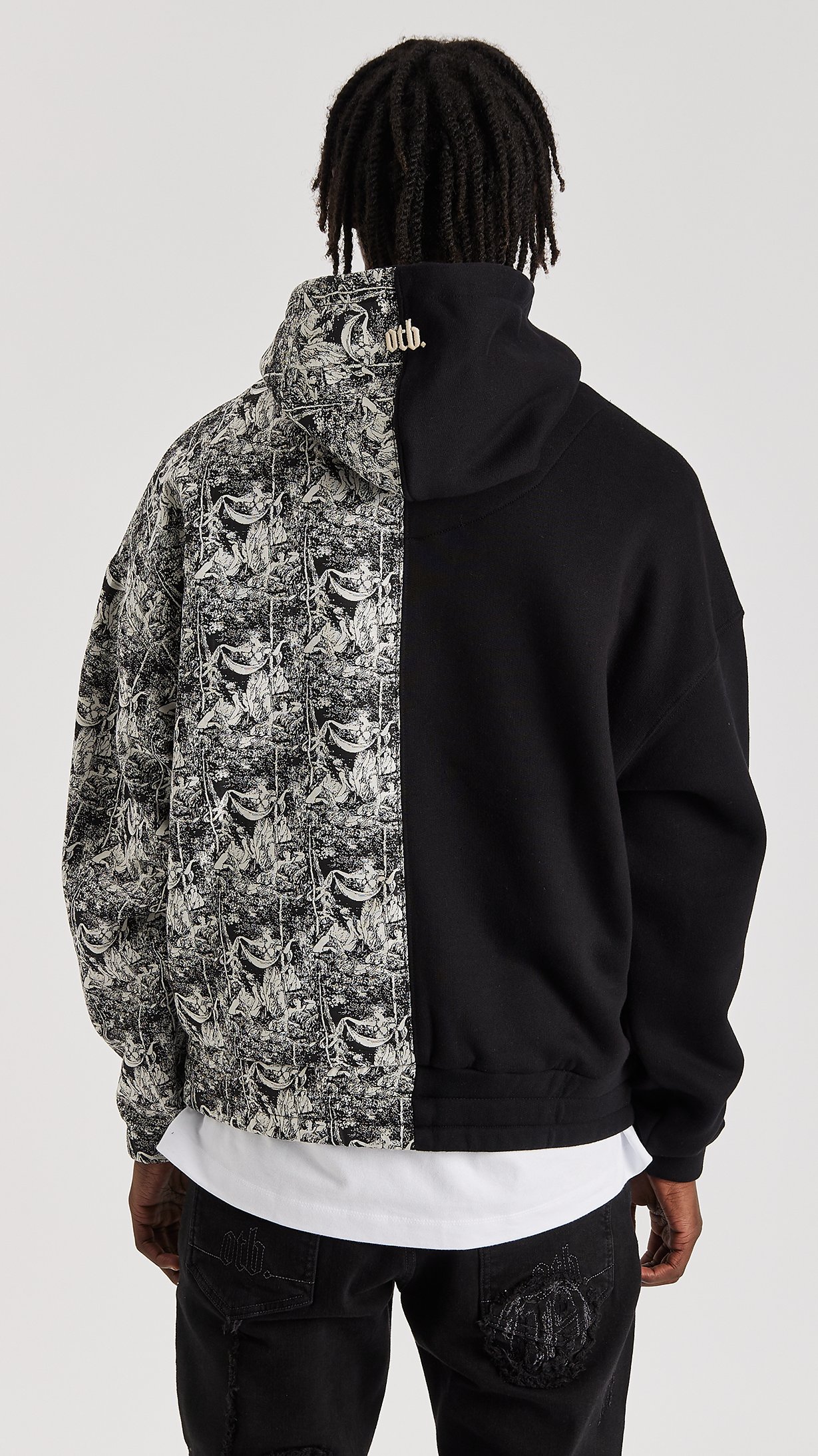 SPLIT JACQUARD HOODIE