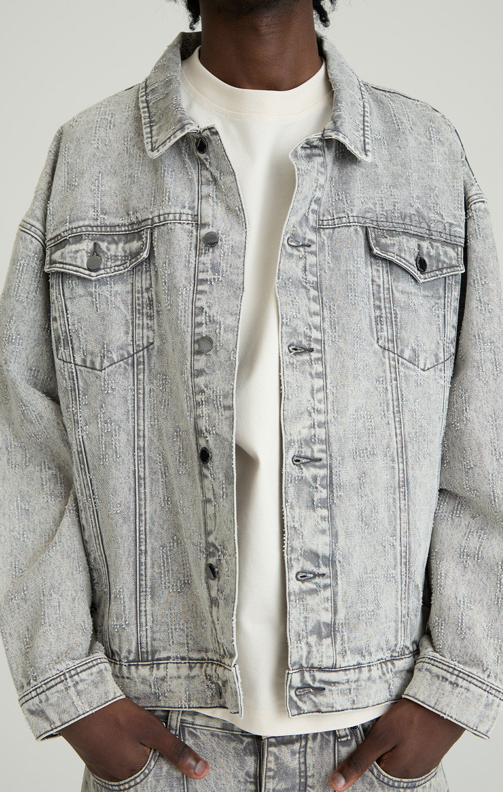 ONLY THE BLIND - GREY ECLIPSE DENIM JACKET