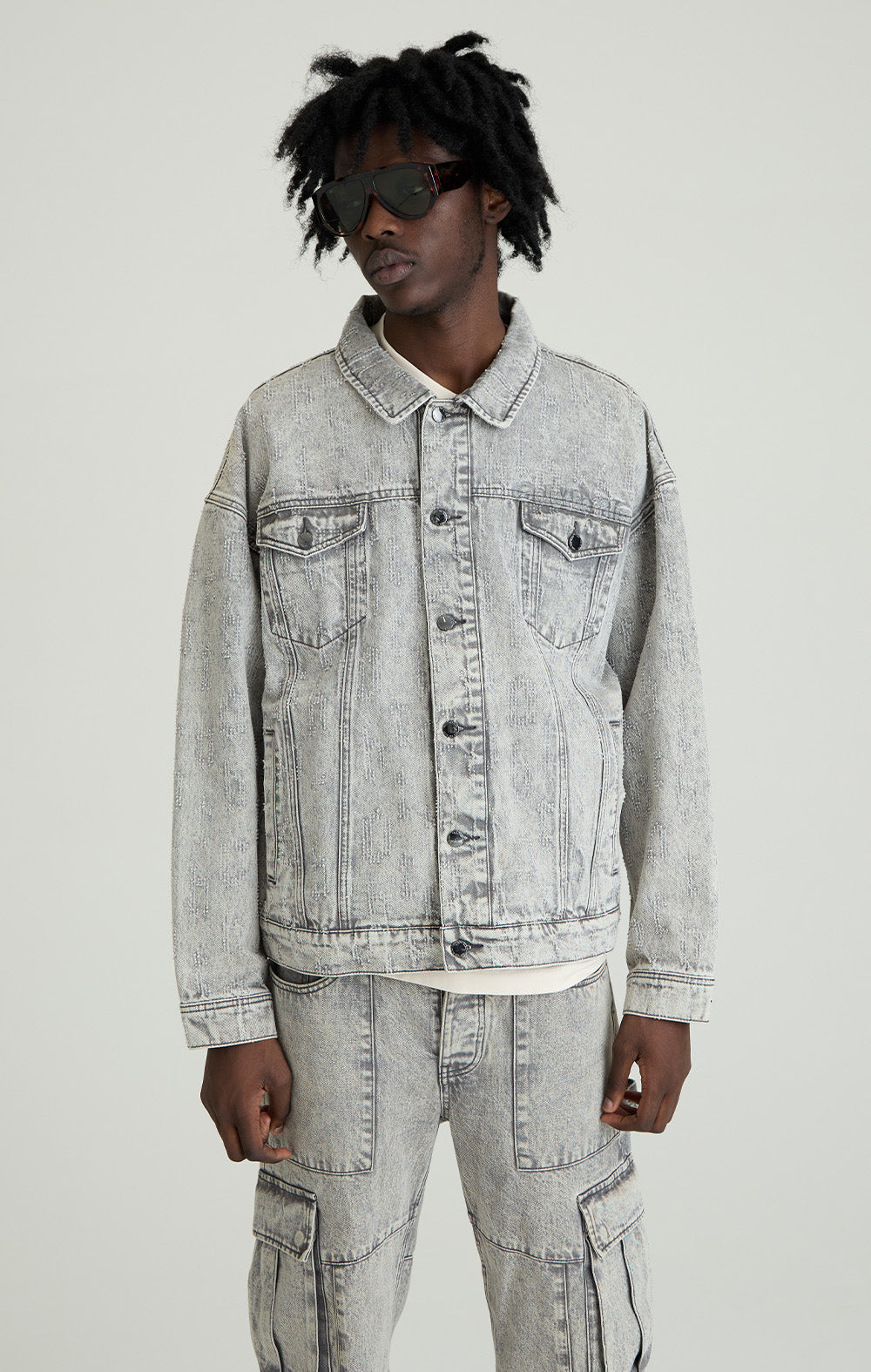 ONLY THE BLIND - GREY ECLIPSE DENIM JACKET