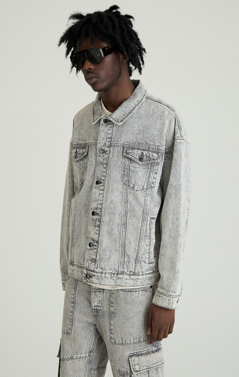 ONLY THE BLIND - GREY ECLIPSE DENIM JACKET