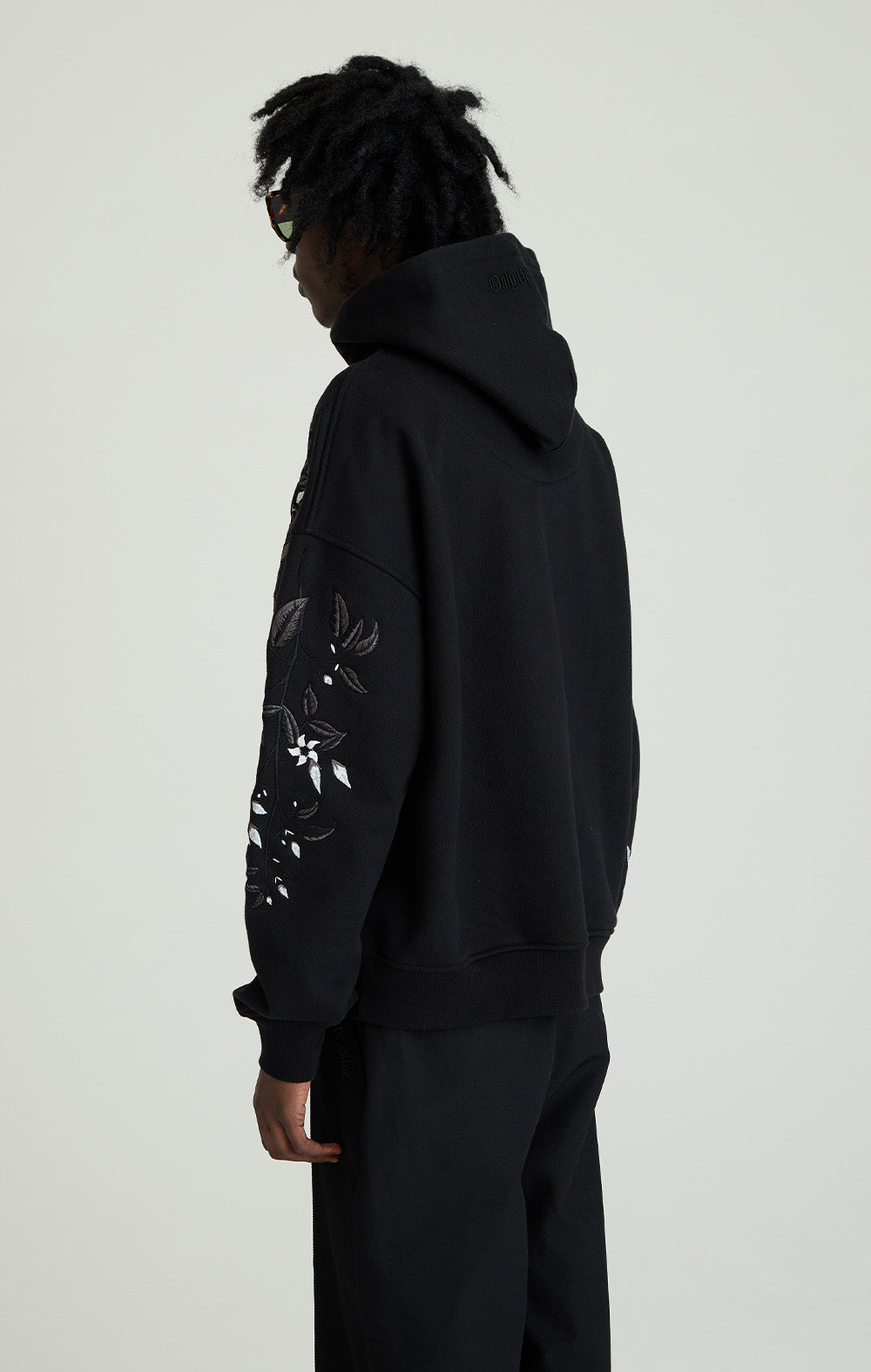 Night Python Embroidered Hoodie