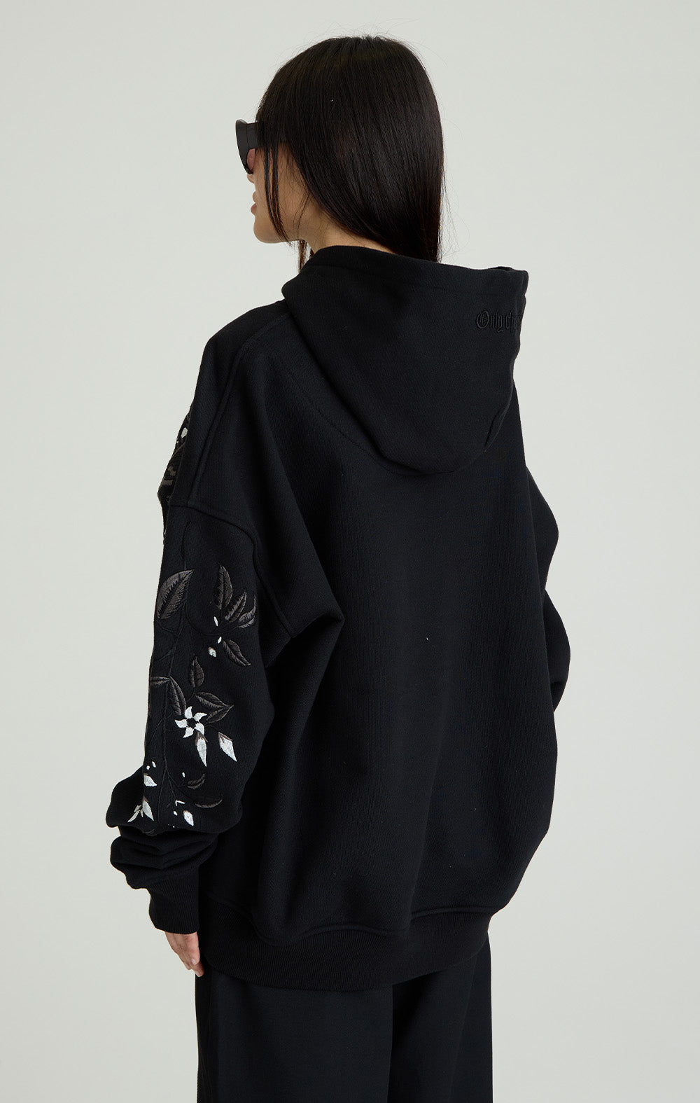 Night Python Embroidered Hoodie