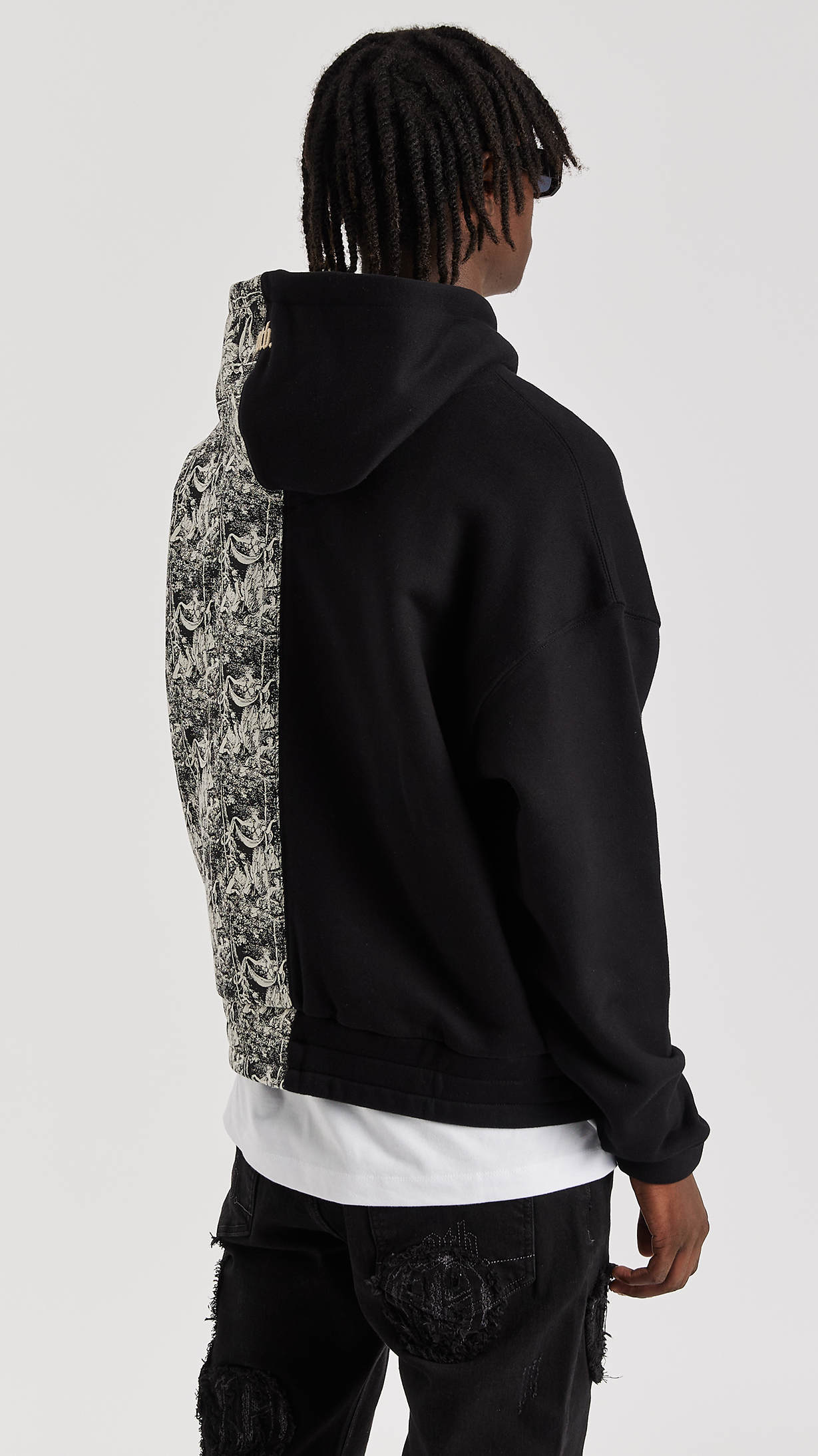 SPLIT JACQUARD HOODIE