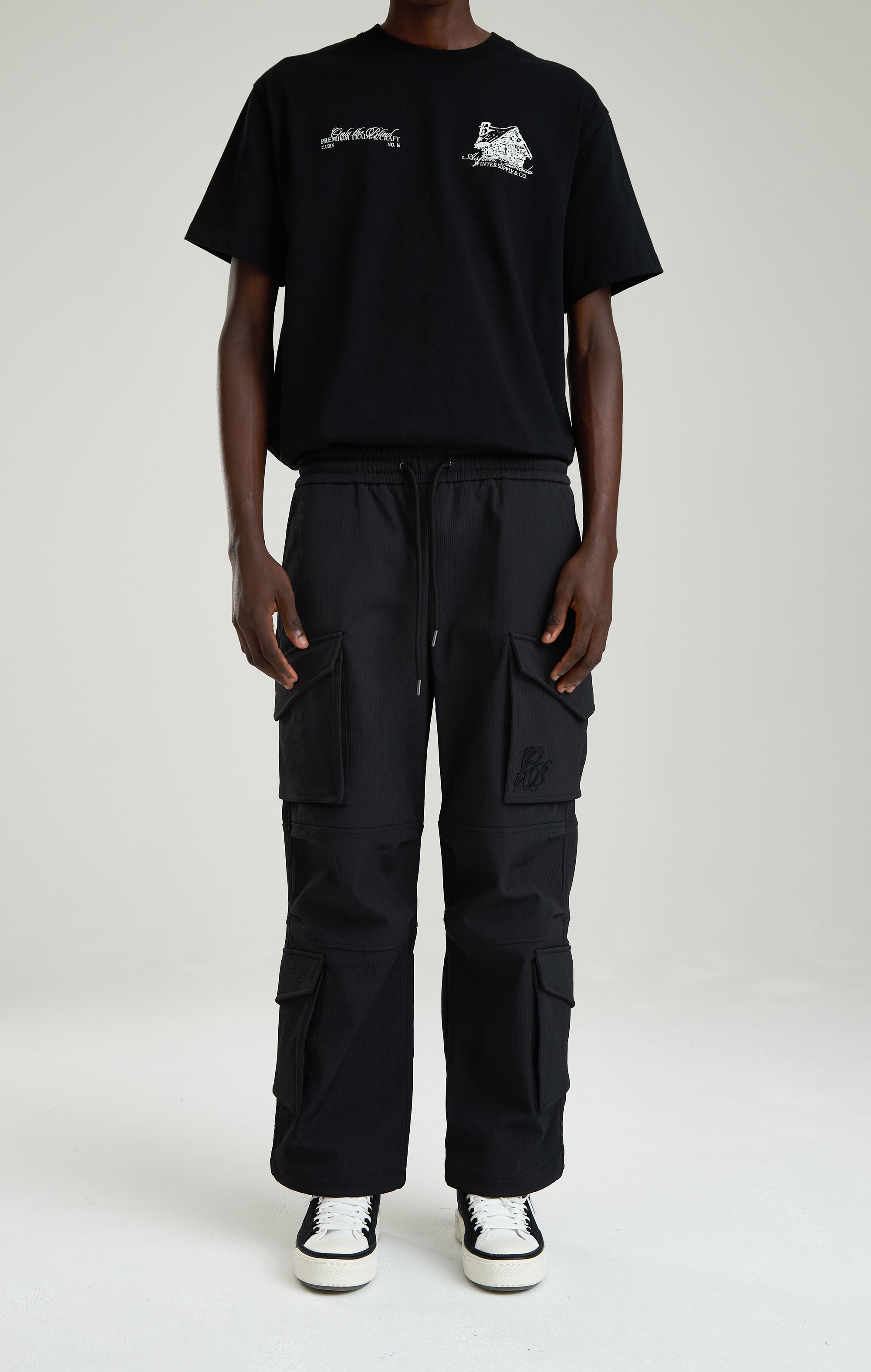 ONLY THE BLIND - GRAPHITE UTILITY CARGO PANTS