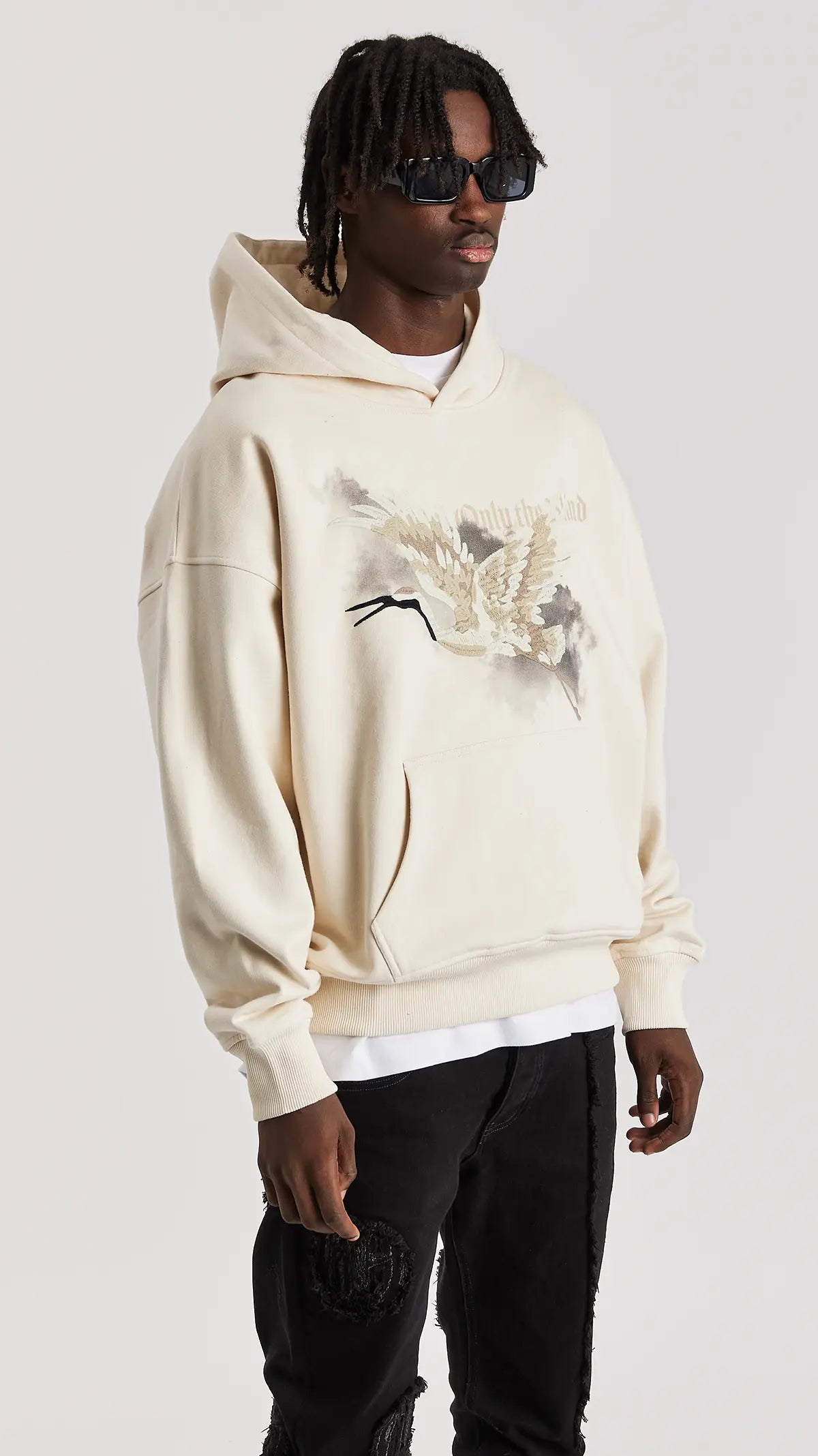 Beige Heron Hoodie