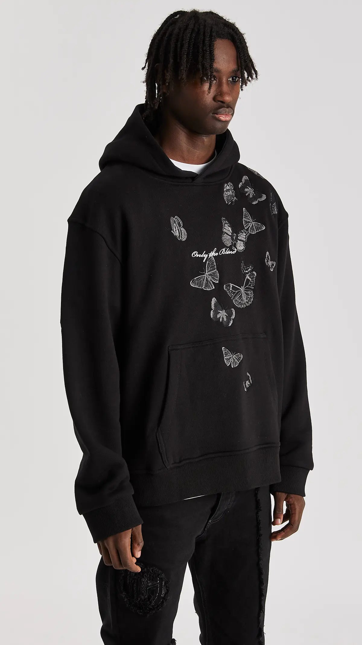 EMBROIDERED BUTTERFLY HOODIE