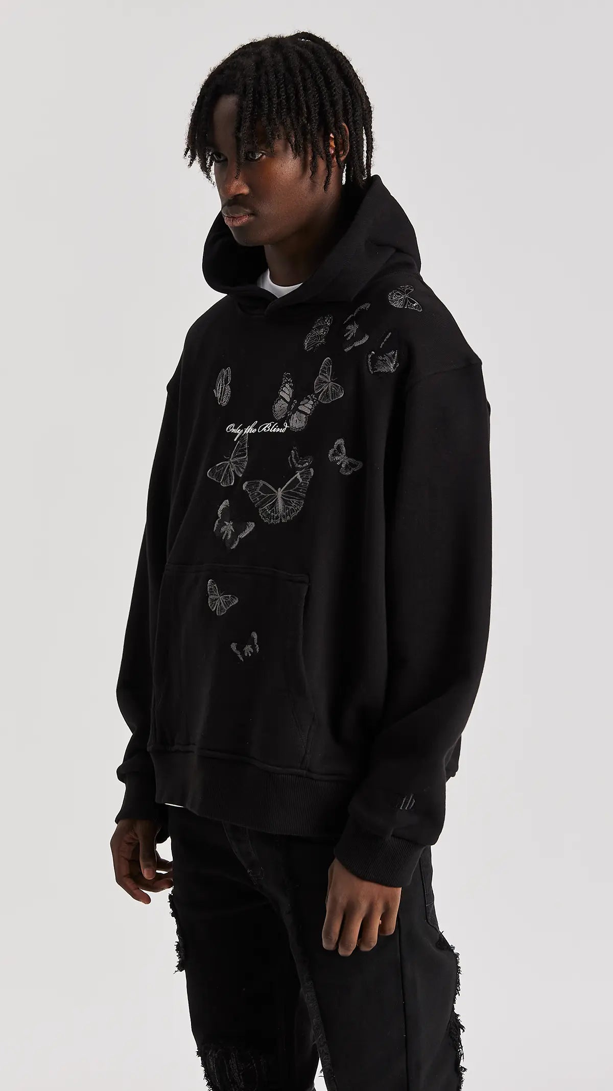 EMBROIDERED BUTTERFLY HOODIE