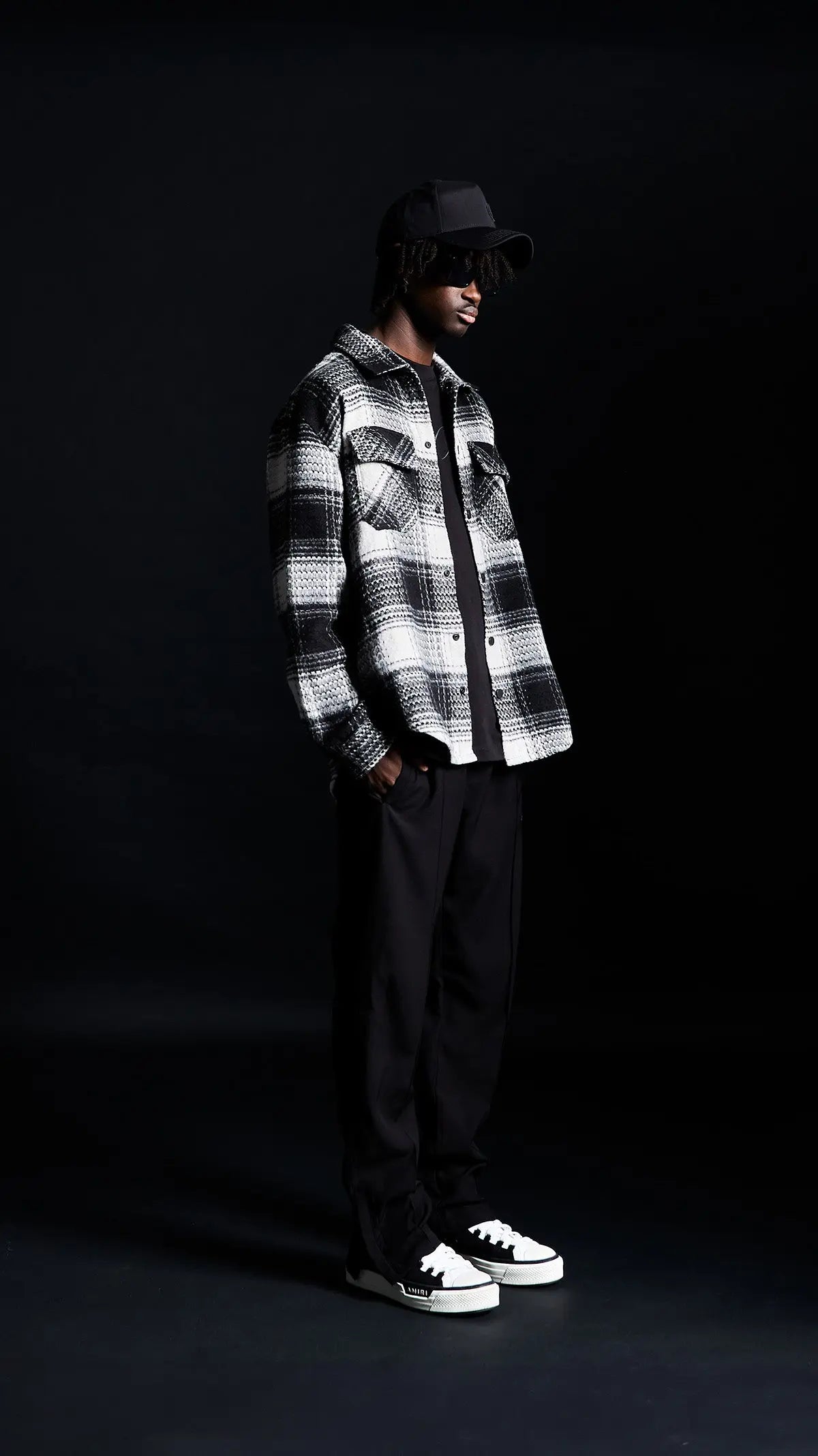 WHITE CHECK FLANNEL SHIRT