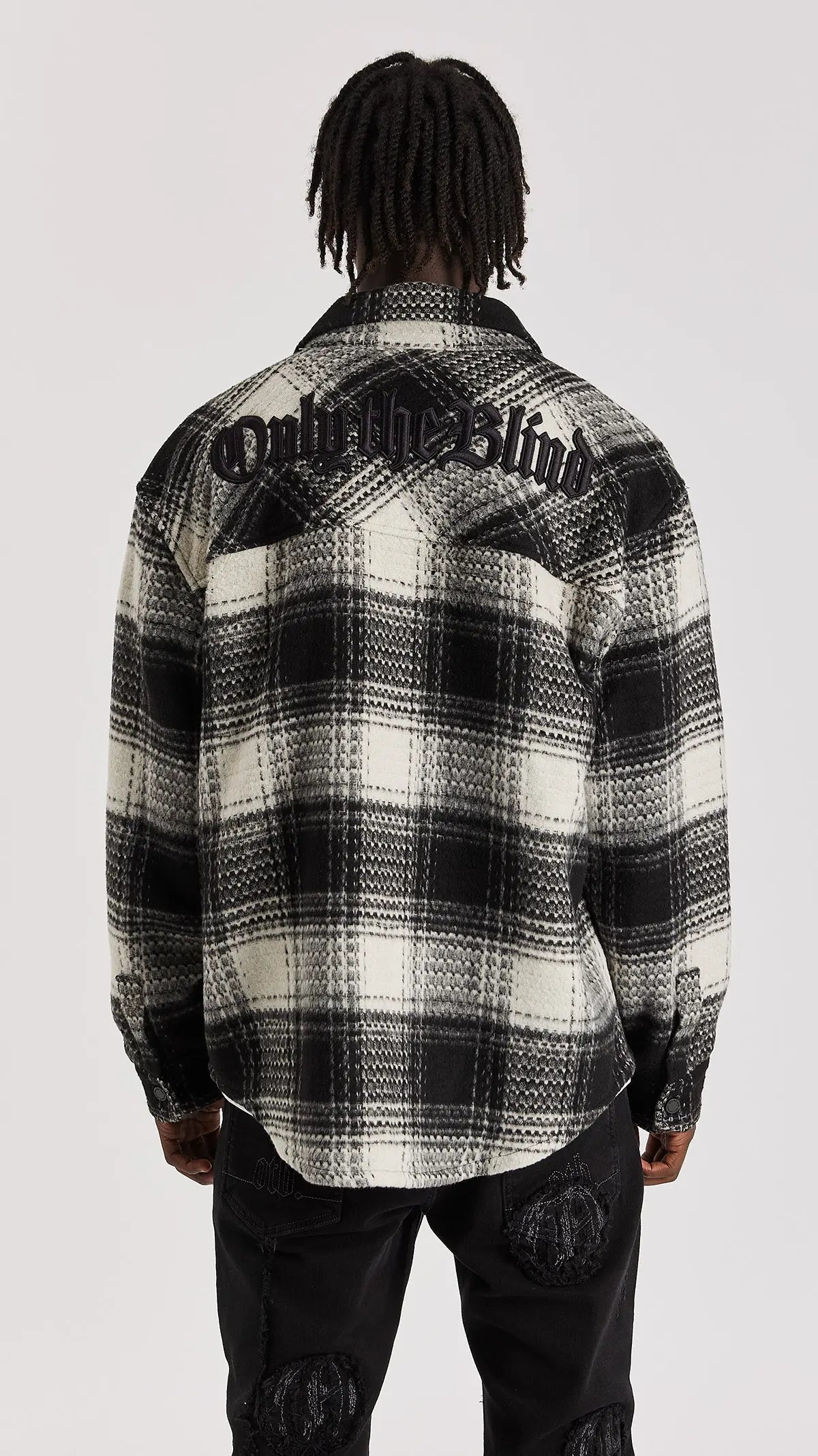 WHITE CHECK FLANNEL SHIRT