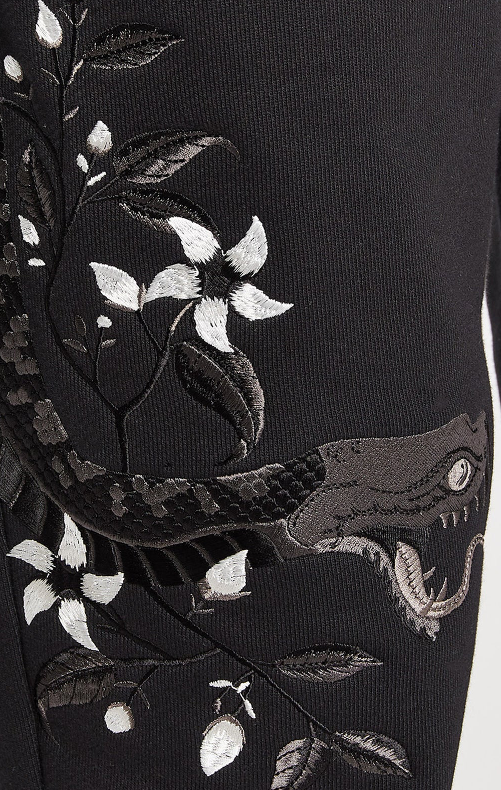 Night Python Embroidered Sweatpants