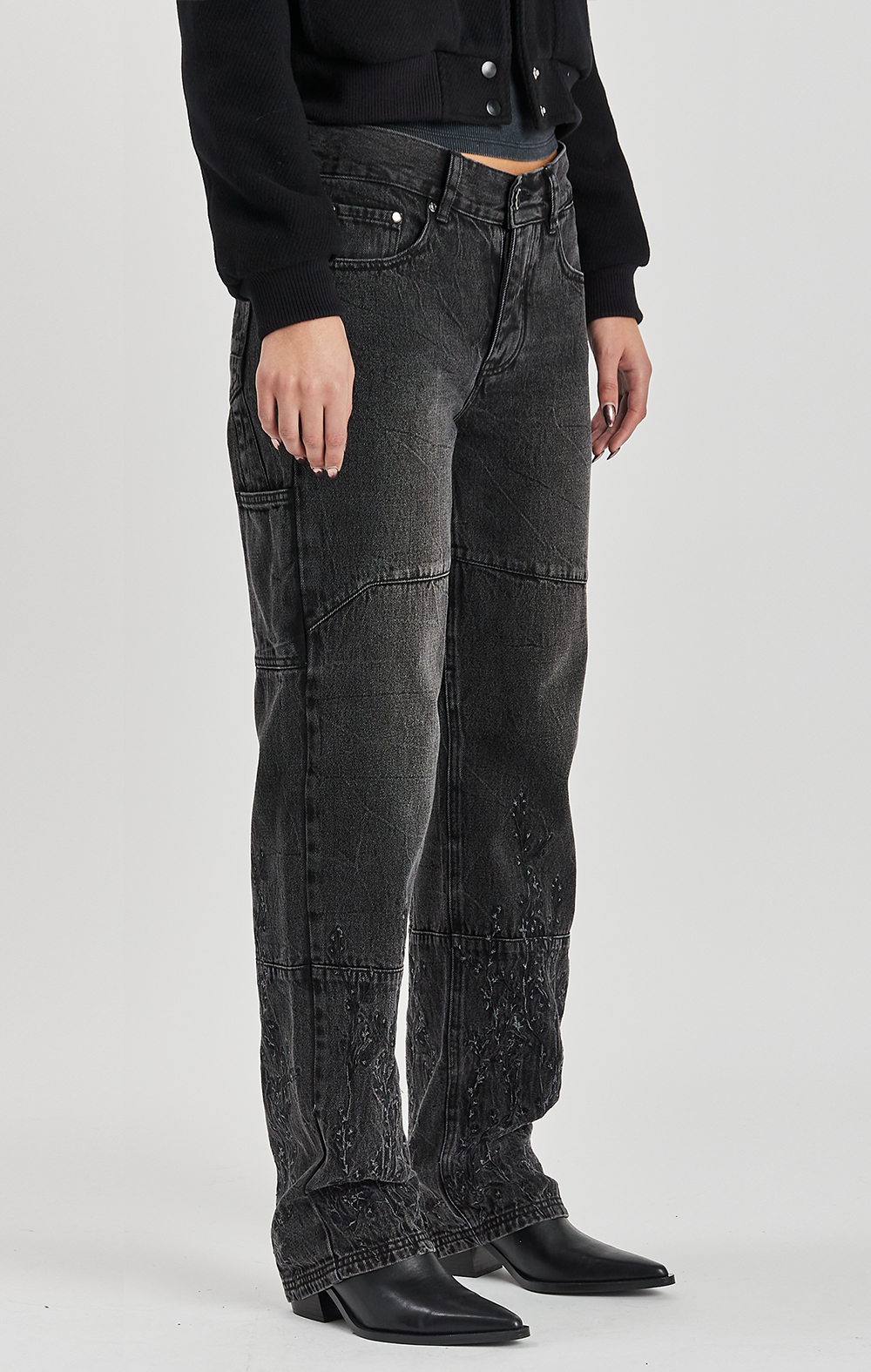 FLORAL NIGHT DENIM JEANS - ONLY THE BLIND™