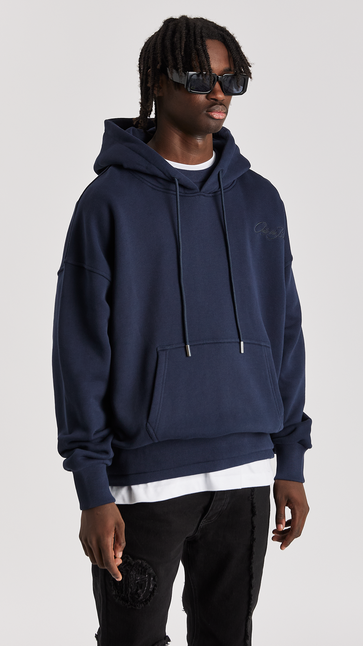 Navy Waters Twin Rib Hoodie