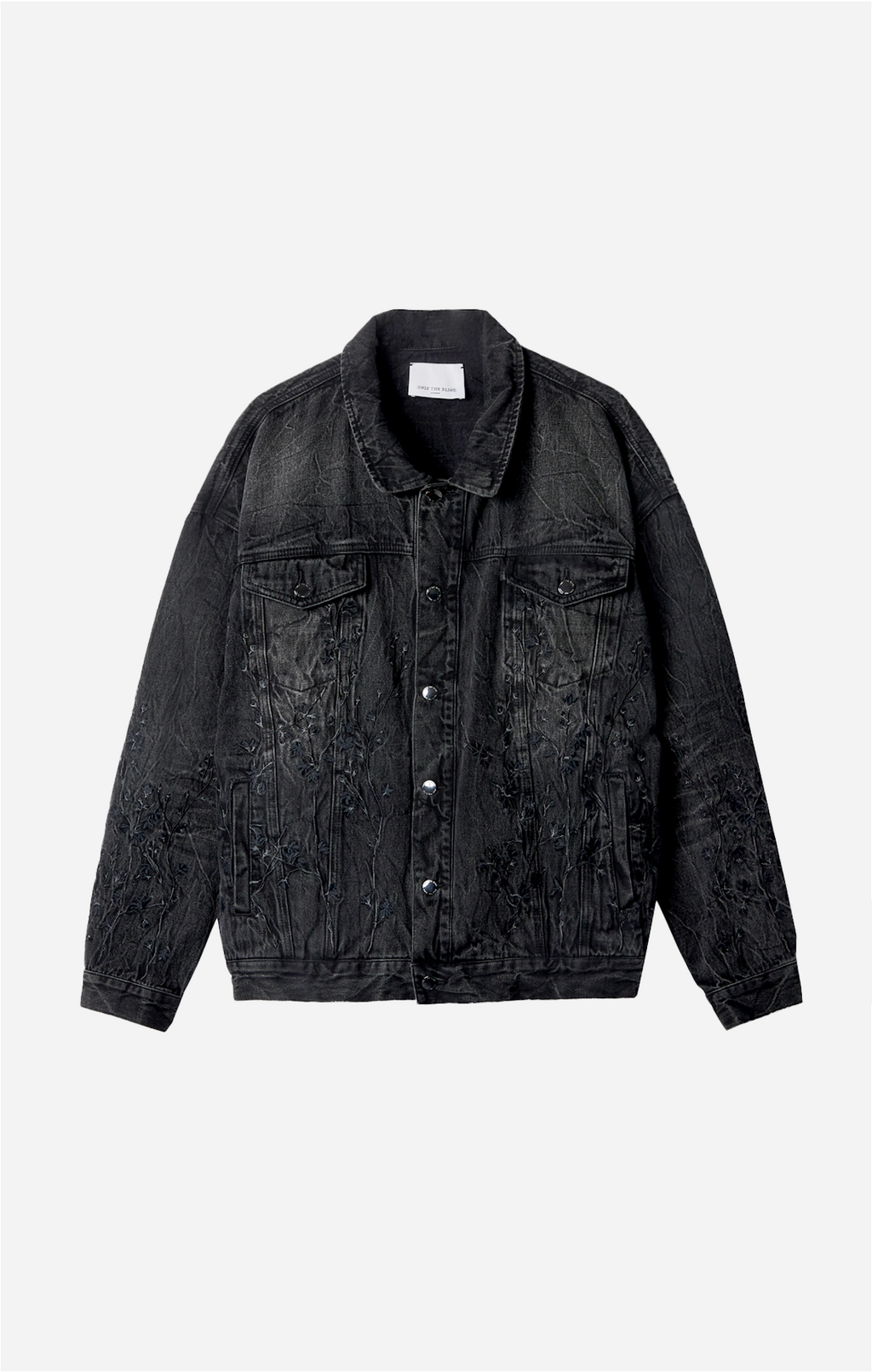 ONLY THE BLIND FLORAL NIGHT DENIM JACKET