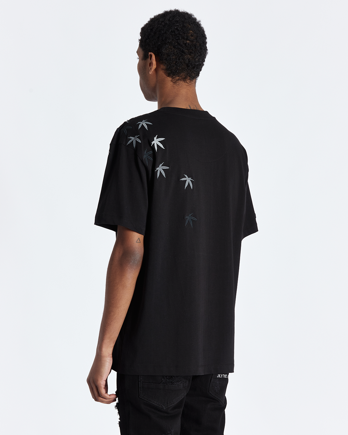 Black Maple Embroidered T-shirt