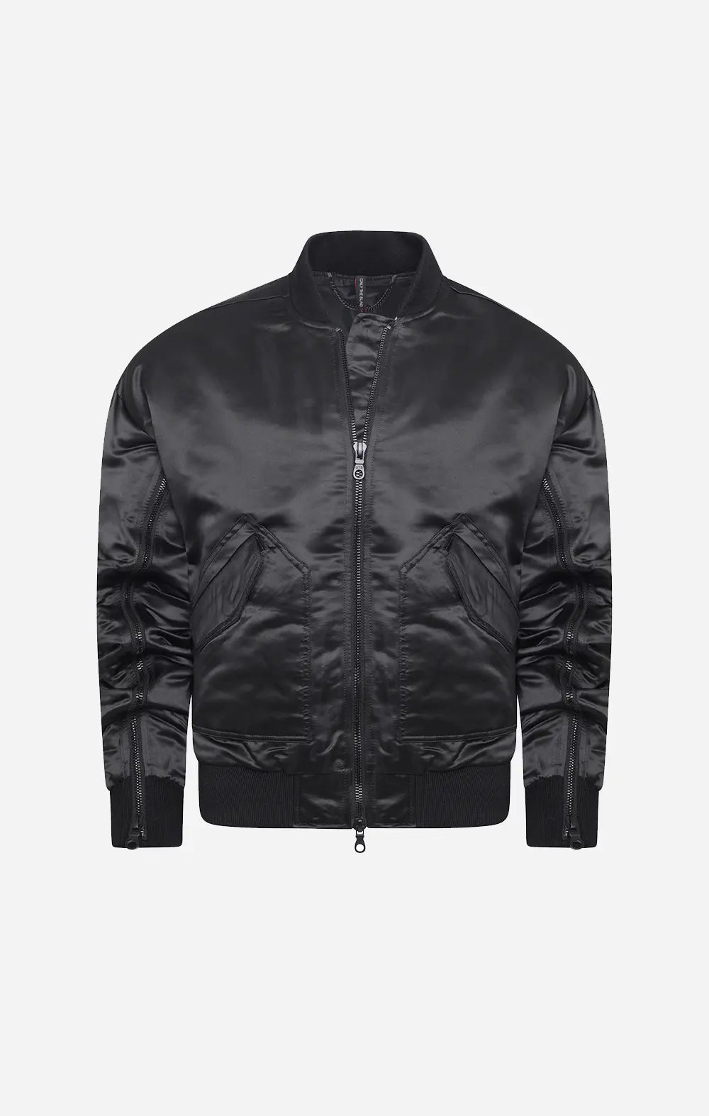 SIGNATURE SATIN TRIPLE BLACK BOMBER