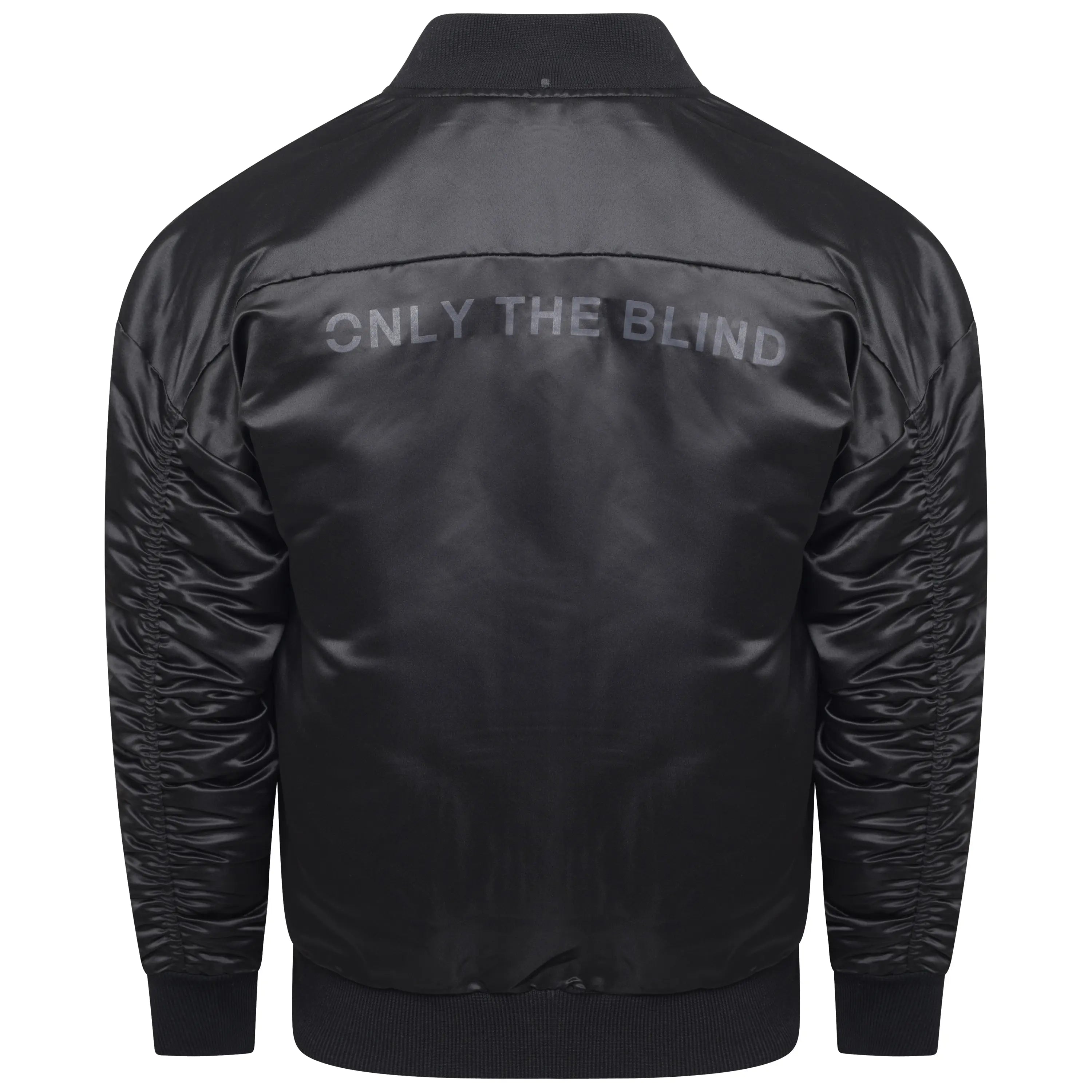 SIGNATURE SATIN TRIPLE BLACK BOMBER