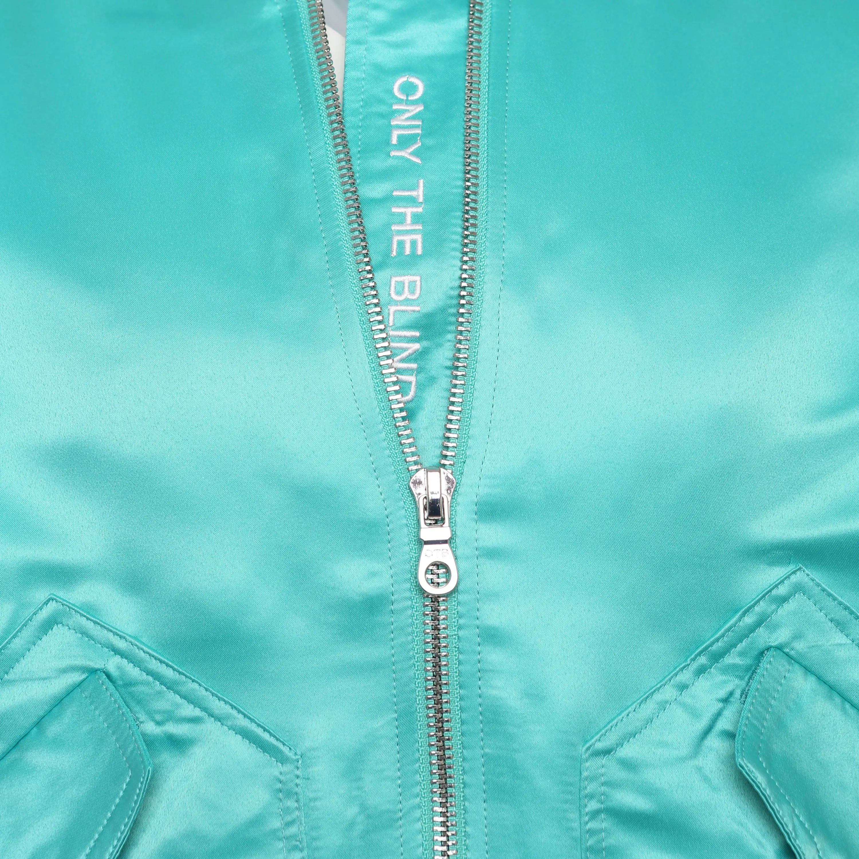 Signature satin tiffany bomber jacket
