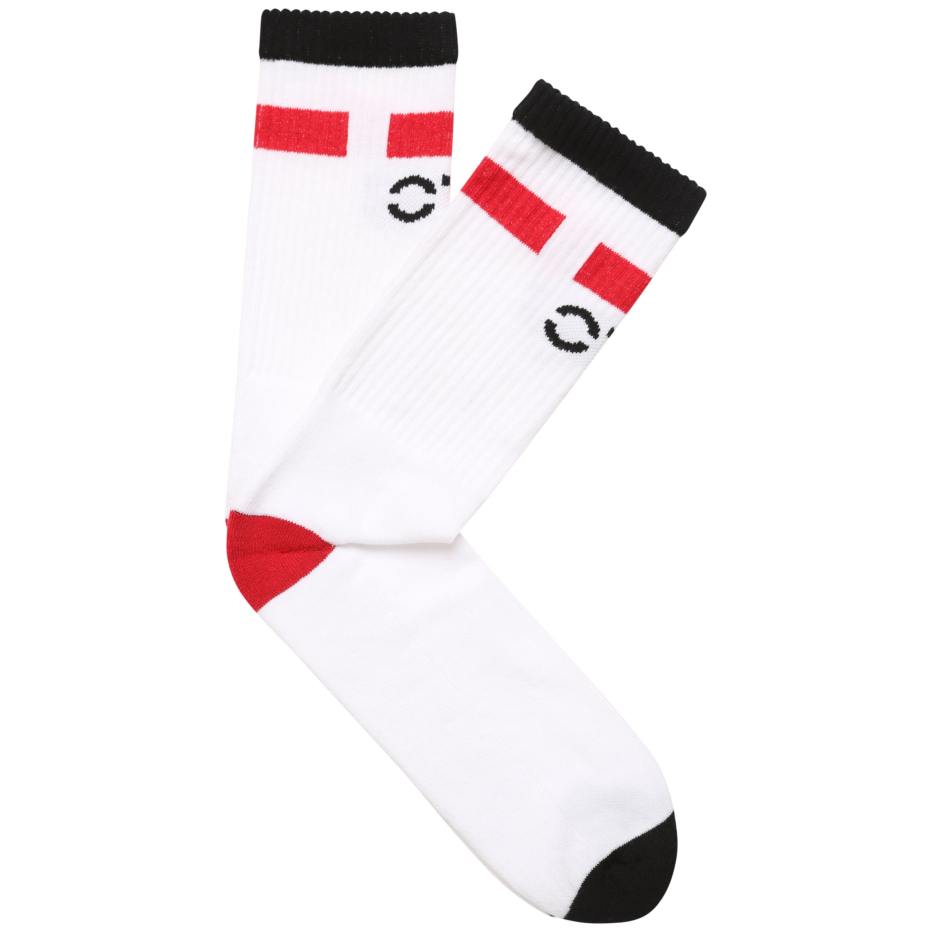 white socks for sneakers streetwear OTB branded red black