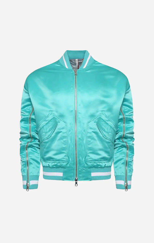 Signature satin tiffany bomber jacket