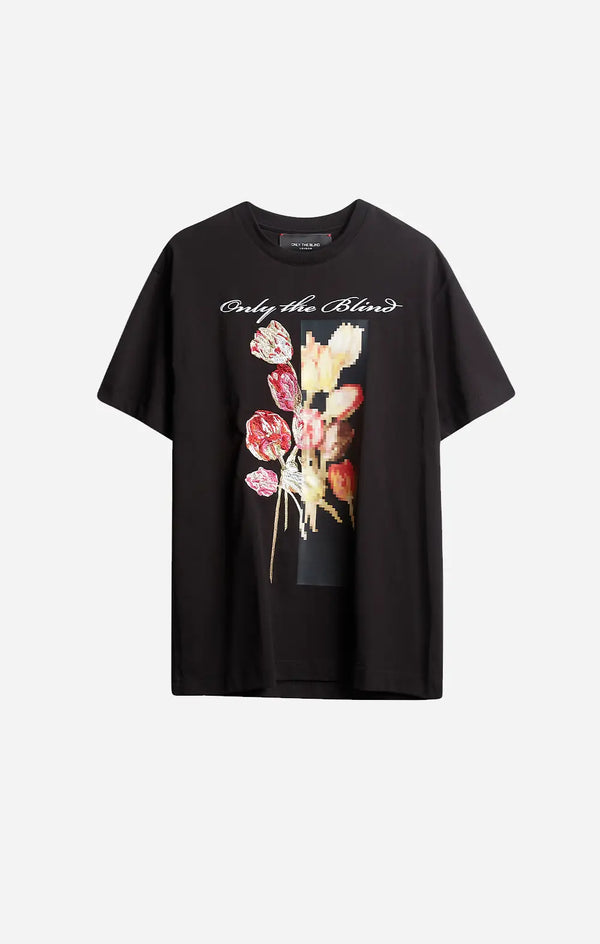 Black Pixel Tulip T-Shirt