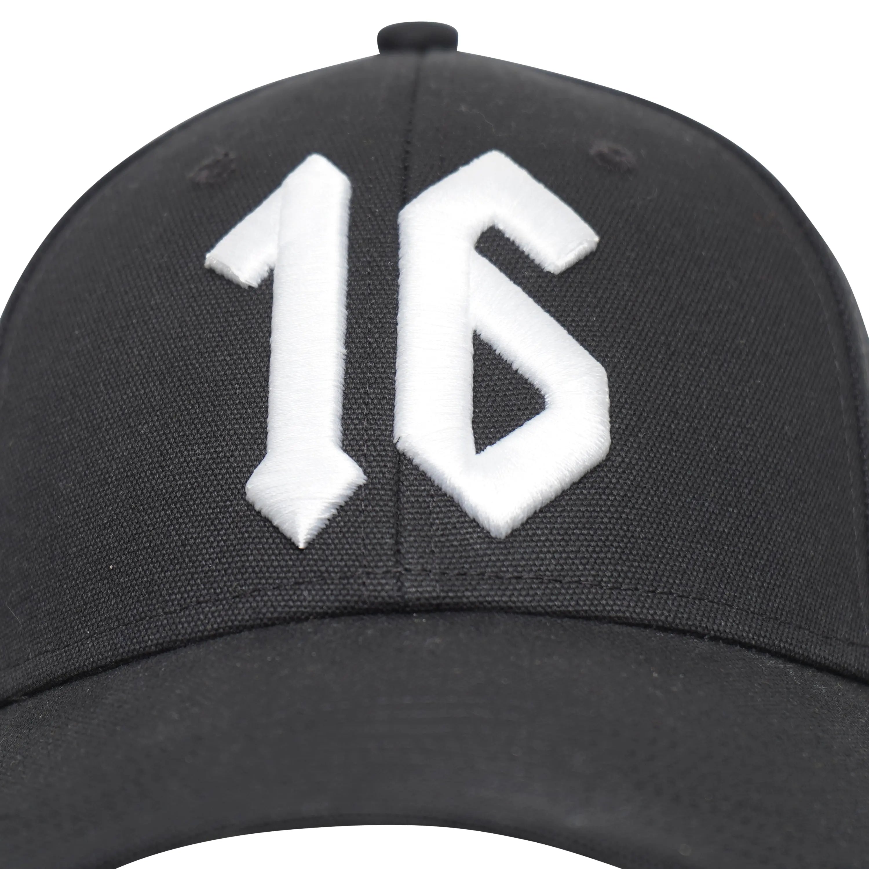 Black '16' Baseball Cap