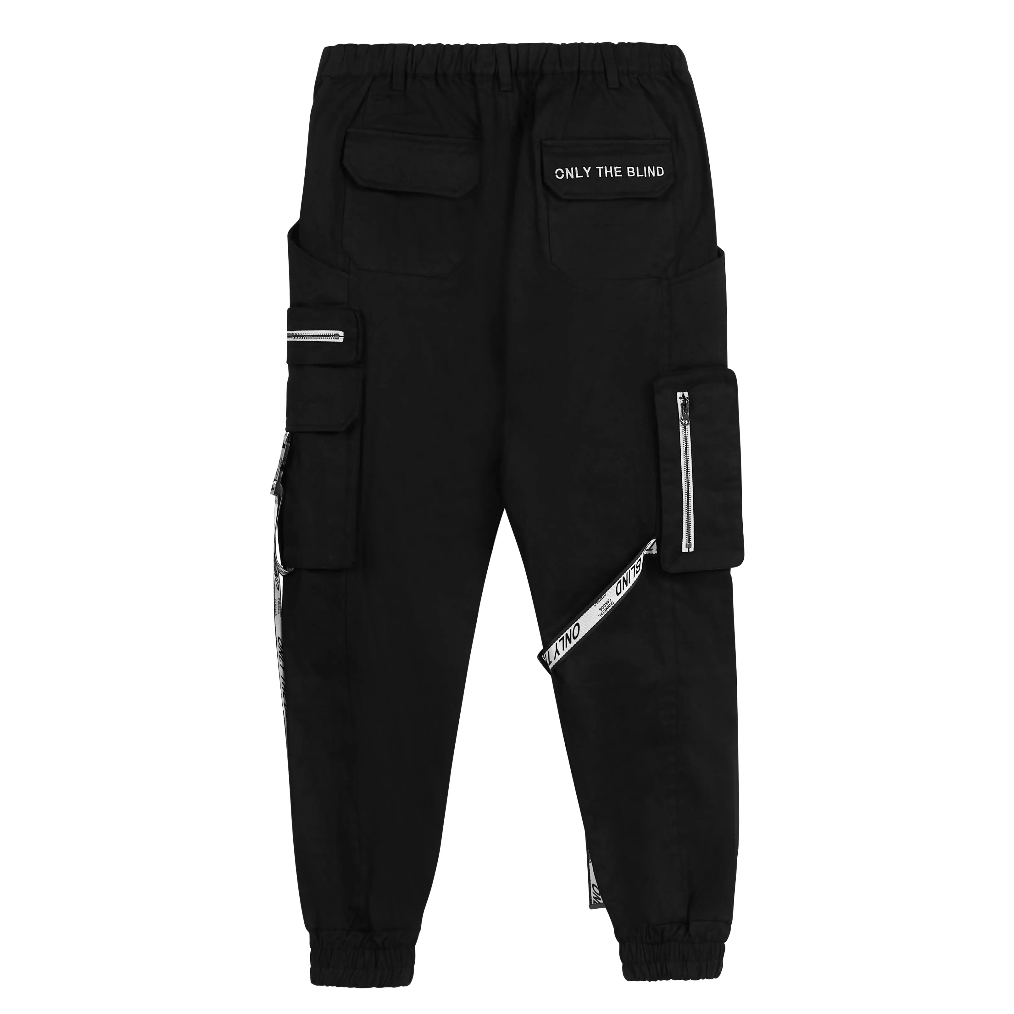 Black/White Strapped Cargo Bottoms