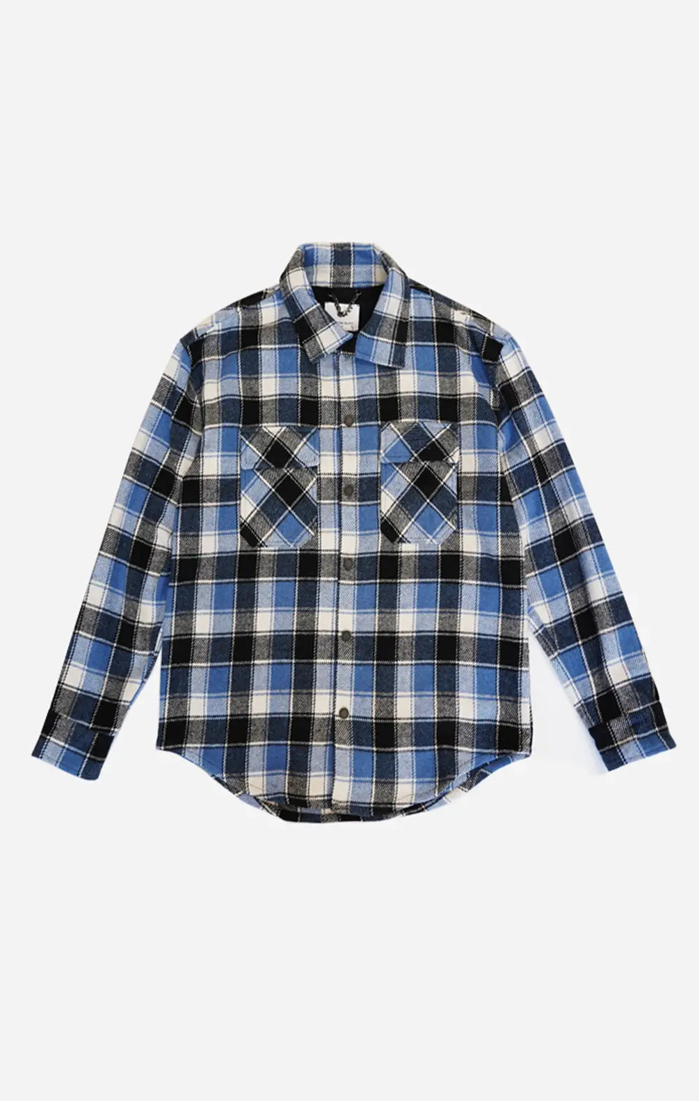 NAVY CHECK FLANNEL SHIRT