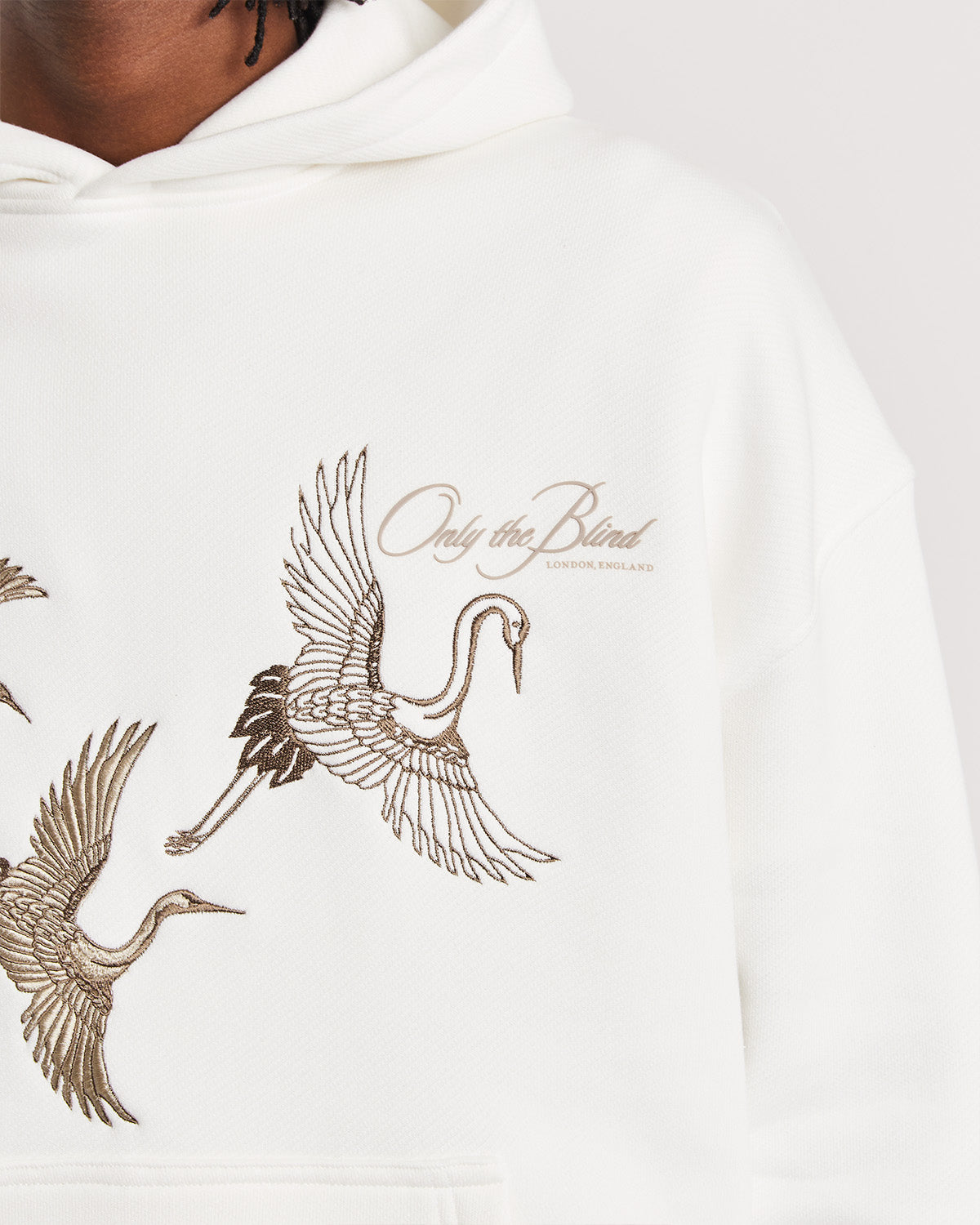 Vintage White Crane Hood - ONLY THE BLIND™