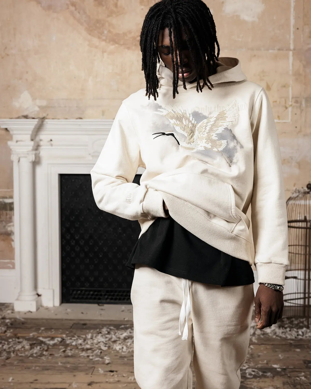 BEIGE HERON HOODIE