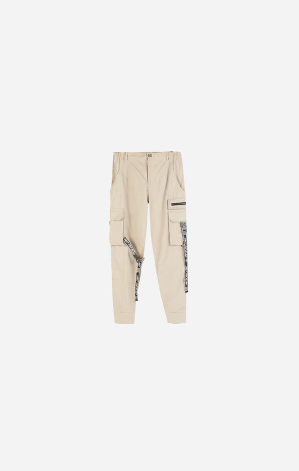 Taupe Strapped Cargo Bottoms