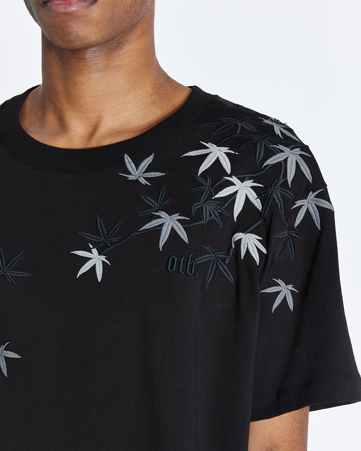 Black Maple Embroidered T-shirt