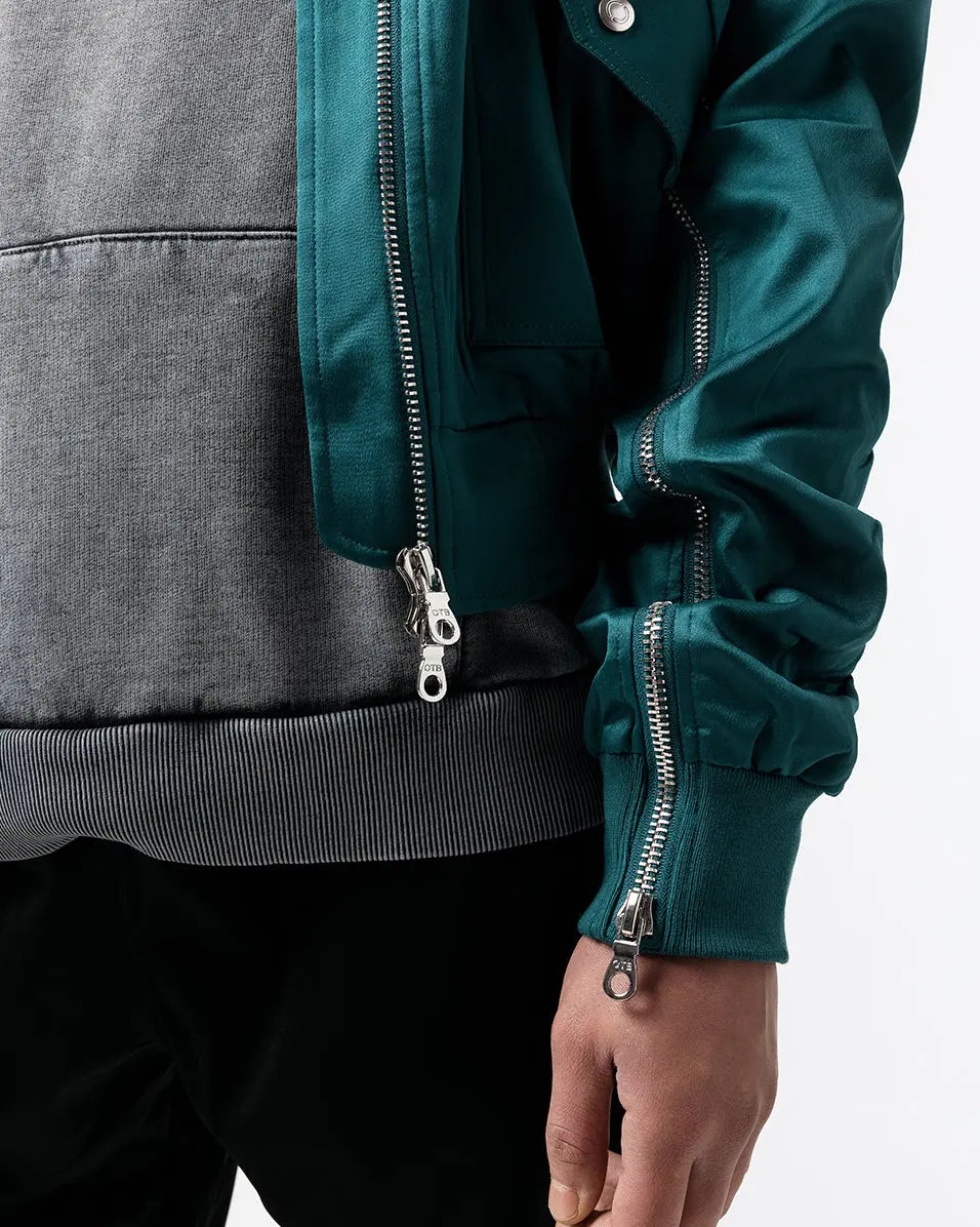 Signature Satin Pine Bomber Jacket